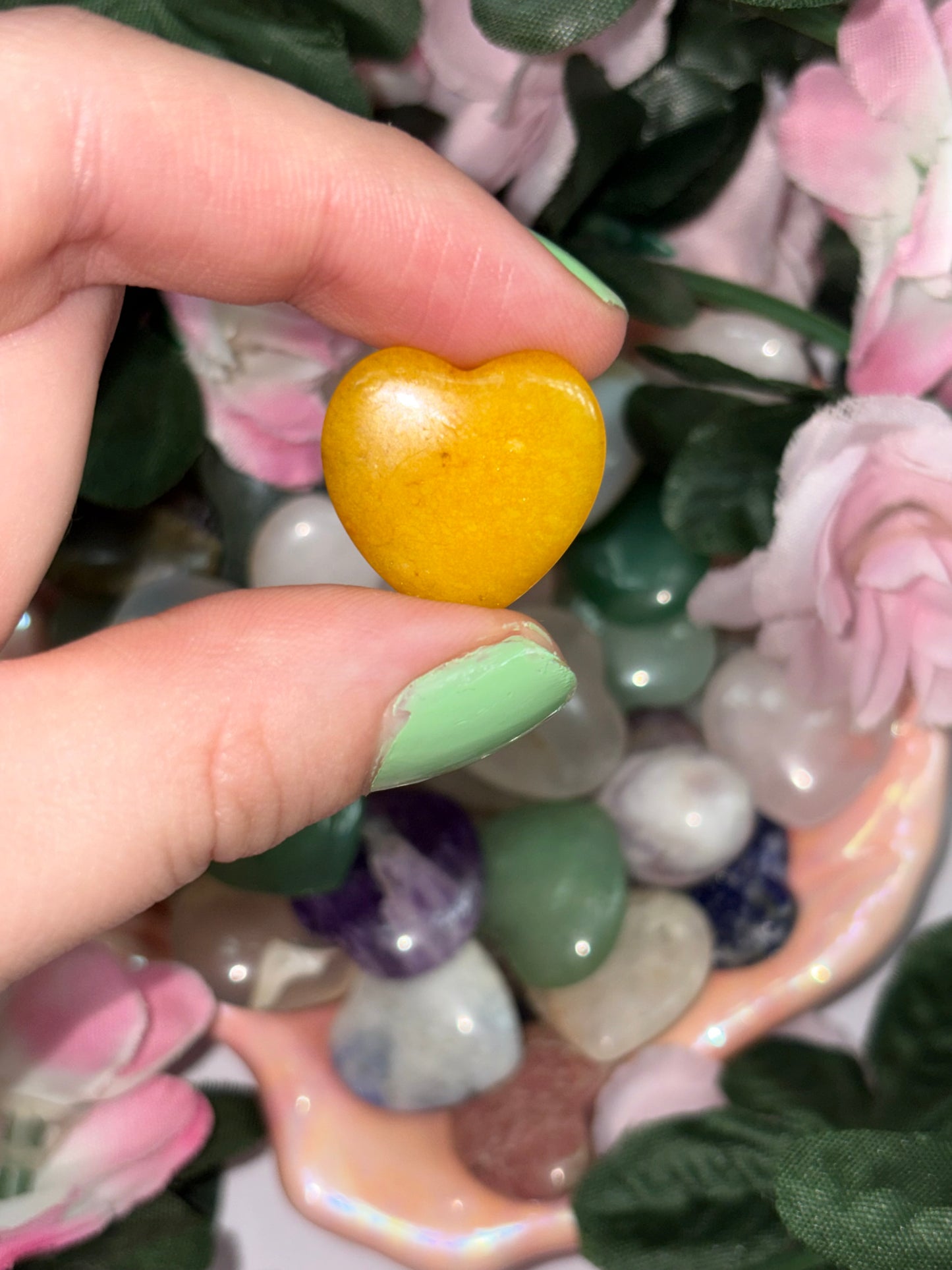 Mini Yellow Aventurine Heart