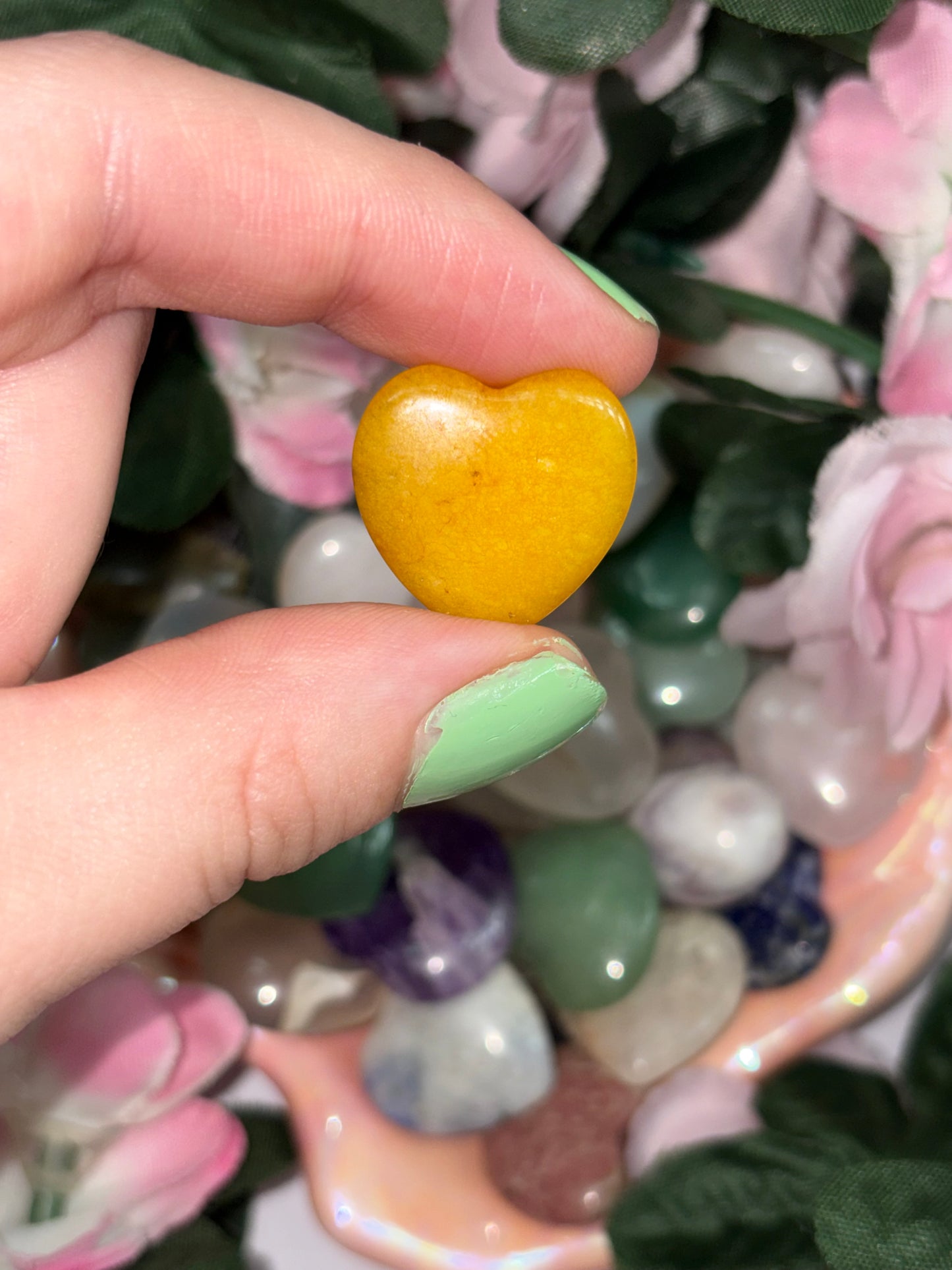 Mini Yellow Aventurine Heart