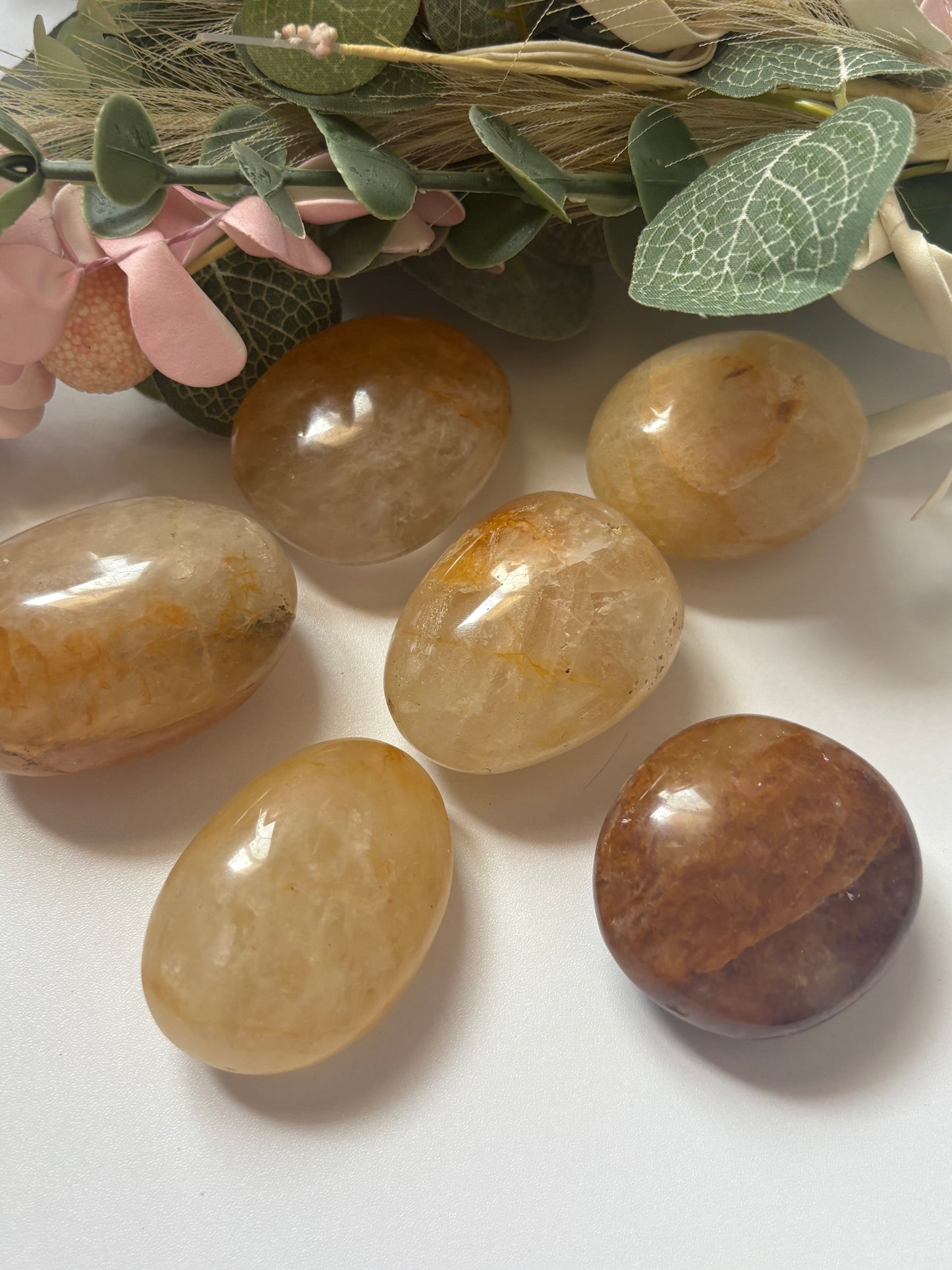 Golden Healer Quartz Palm Stone