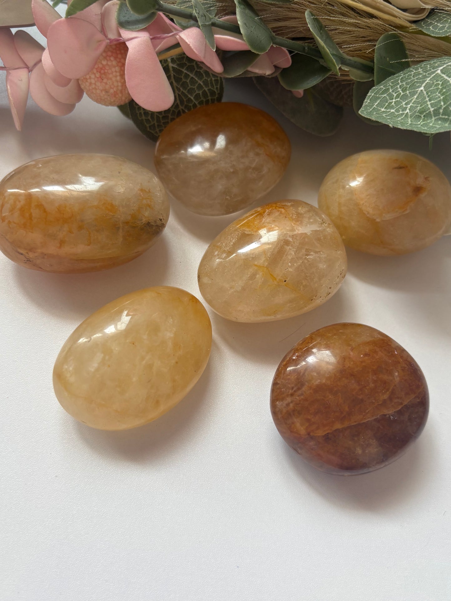 Golden Healer Quartz Palm Stone