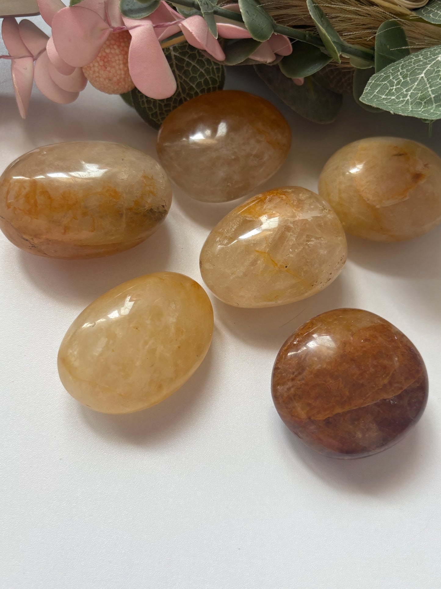 Golden Healer Quartz Palm Stone