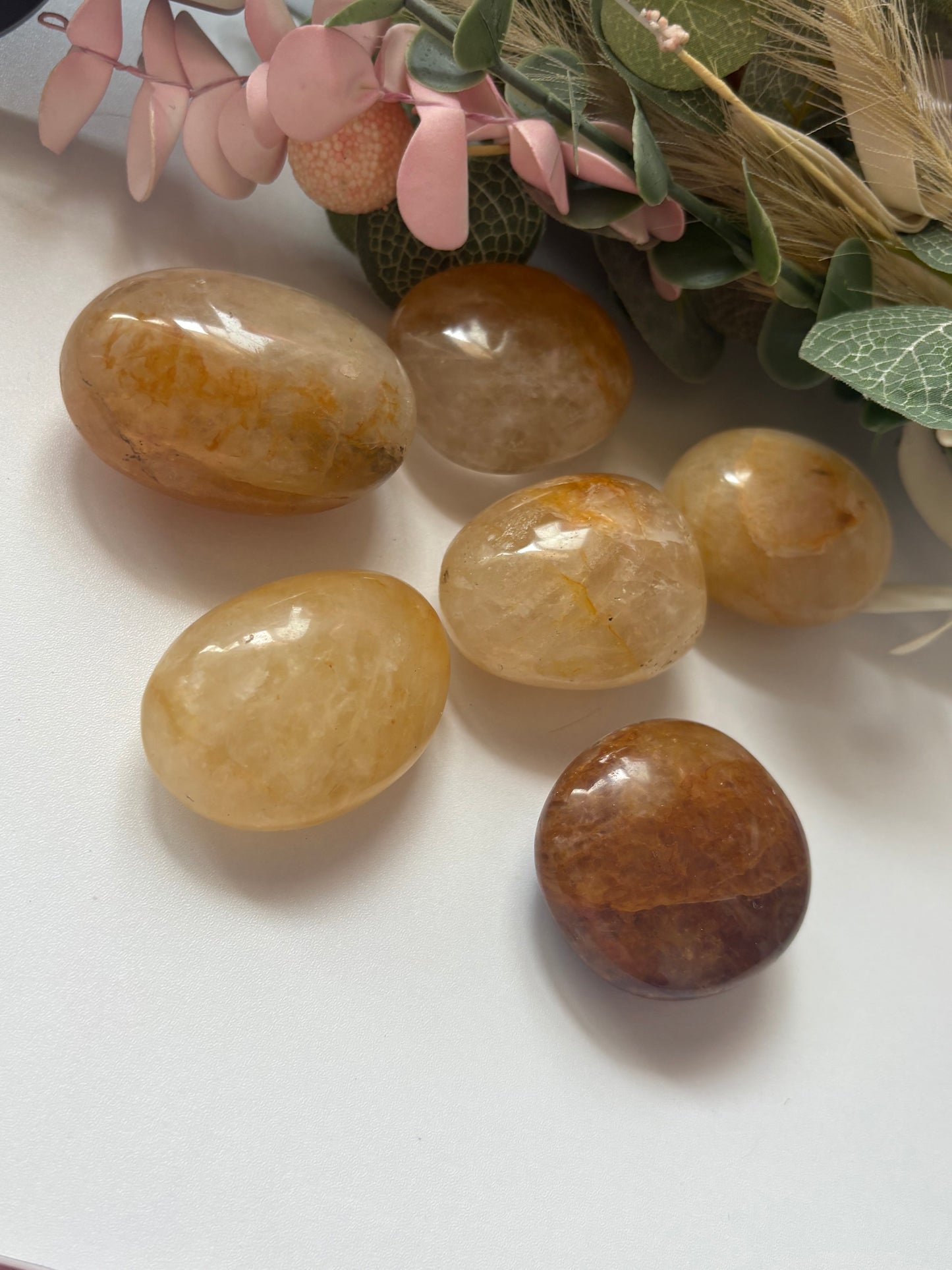 Golden Healer Quartz Palm Stone