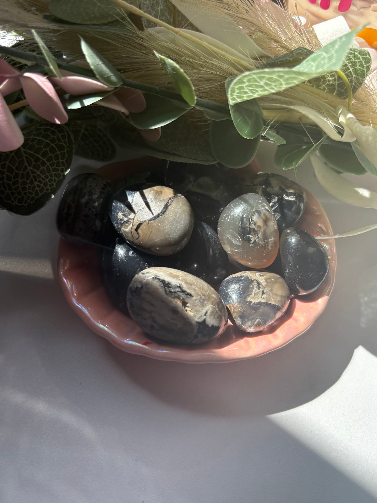 Natural Lava Agate Tumble Stone – Polished Gemstone Crystal