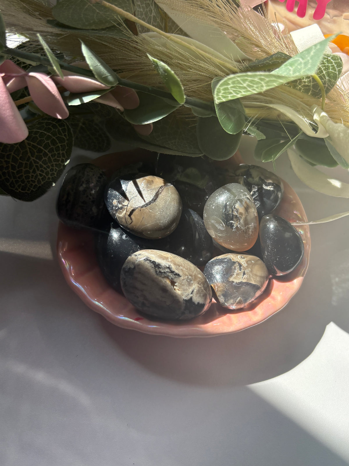 Natural Lava Agate Tumble Stone – Polished Gemstone Crystal