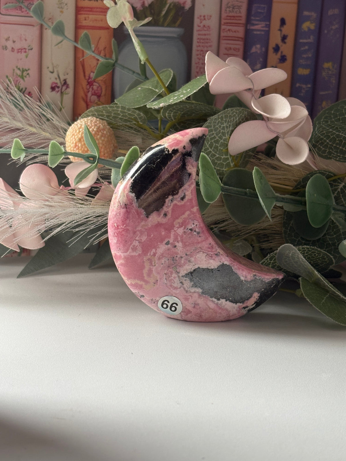 🌙 Peruvian Rhodonite Self-Standing Moons 🌙