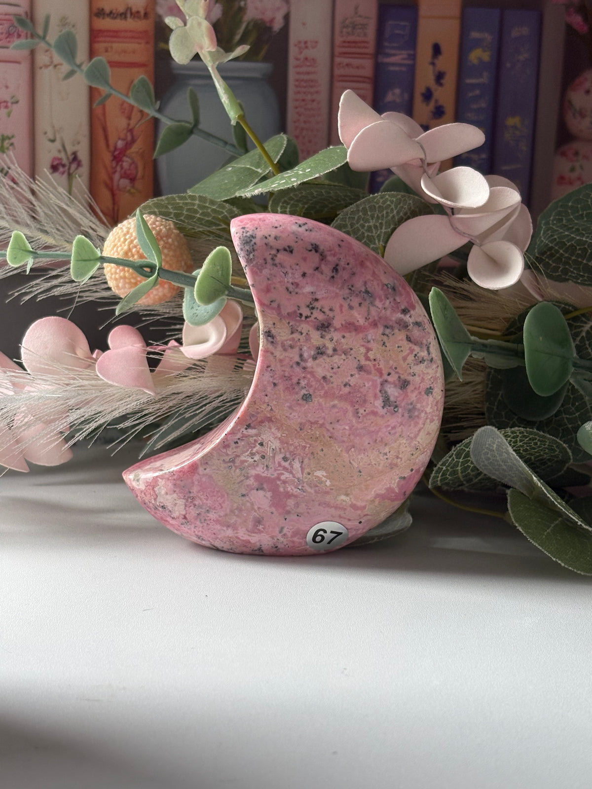 🌙 Peruvian Rhodonite Self-Standing Moons 🌙