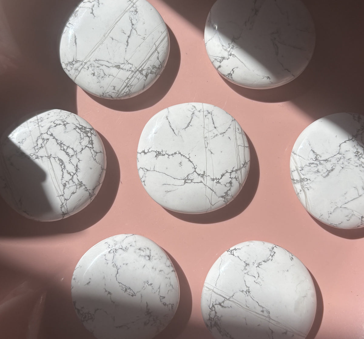 Large Howlite Flat Palm Stone