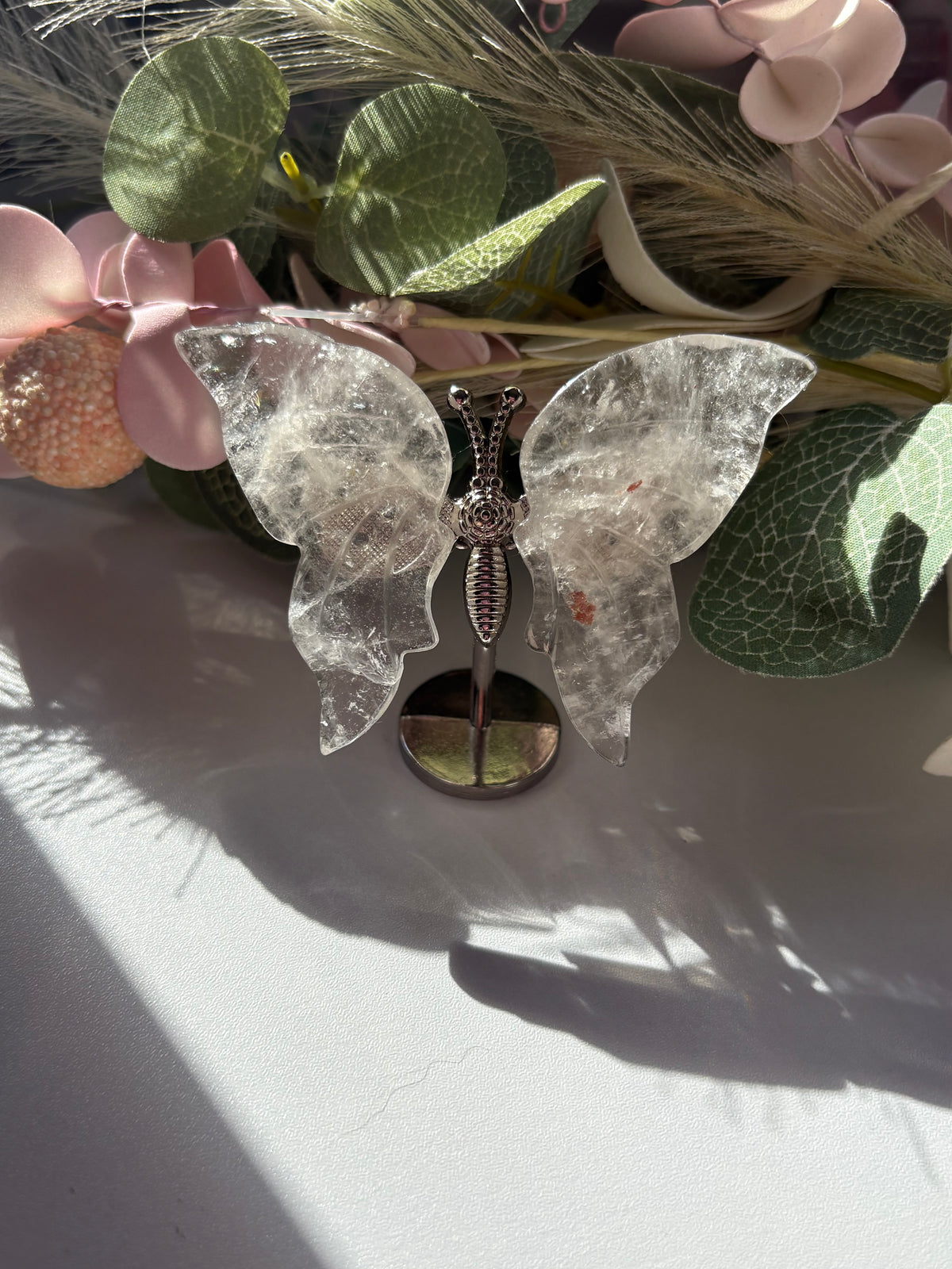 Clear Quartz Butterfly Crystal Carving – A Symbol of Transformation & Light