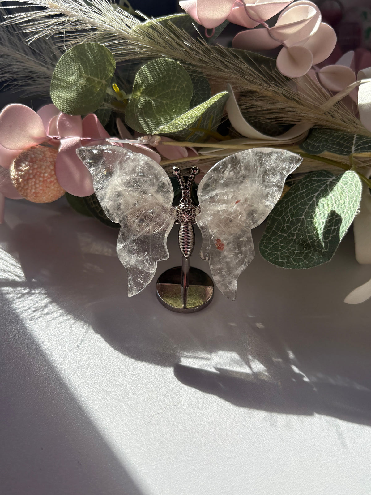 Clear Quartz Butterfly Crystal Carving – A Symbol of Transformation & Light