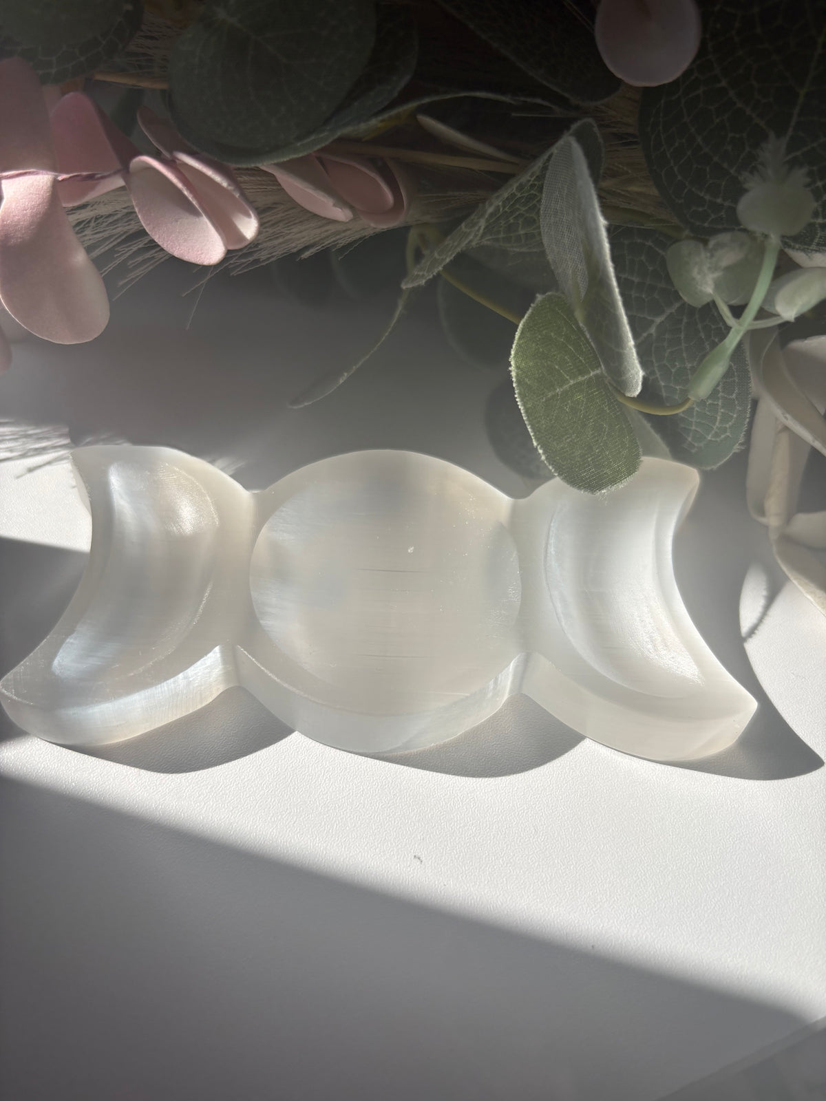 Selenite Triple Moon Bowl