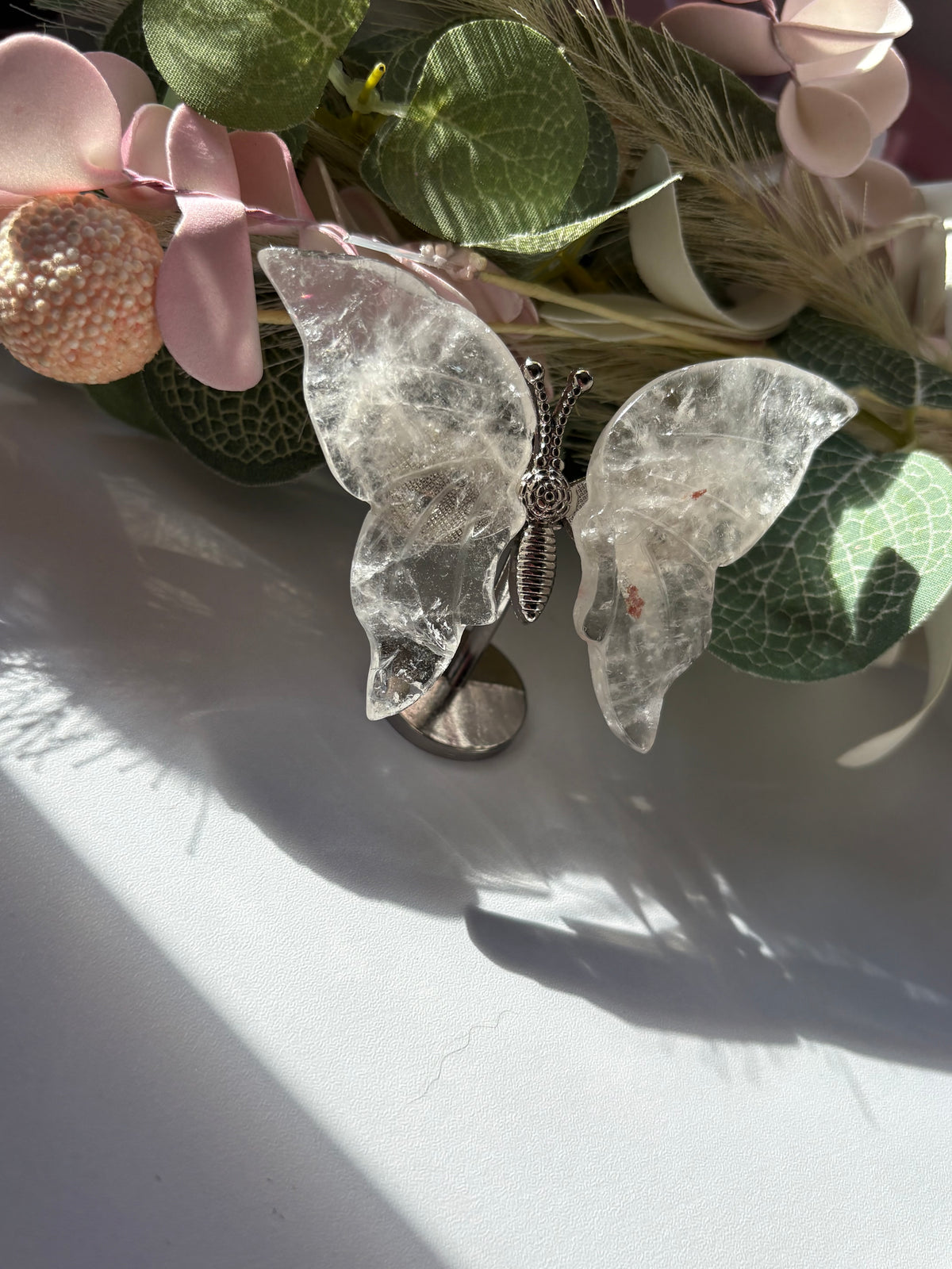 Clear Quartz Butterfly Crystal Carving – A Symbol of Transformation & Light