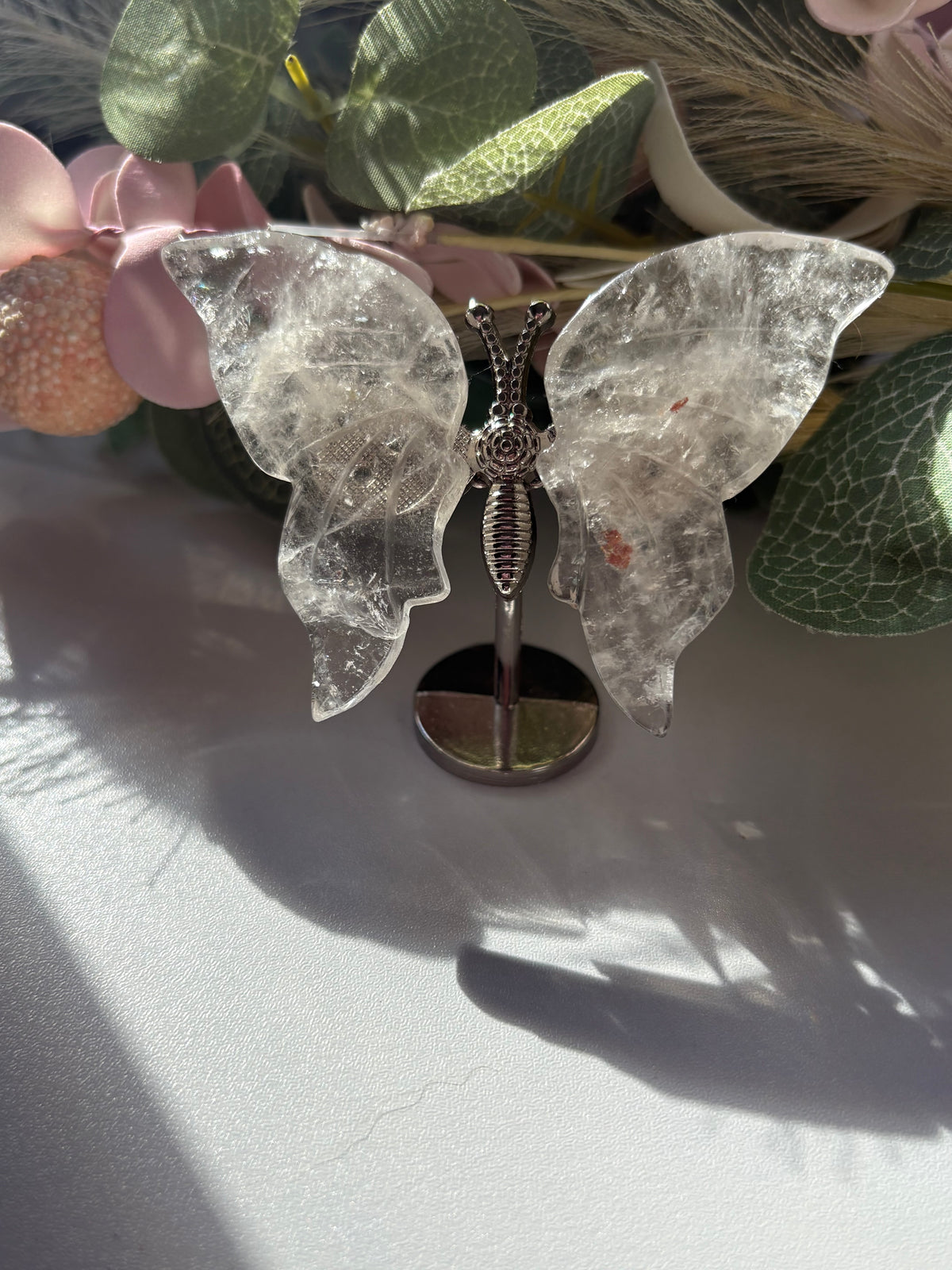 Clear Quartz Butterfly Crystal Carving – A Symbol of Transformation & Light