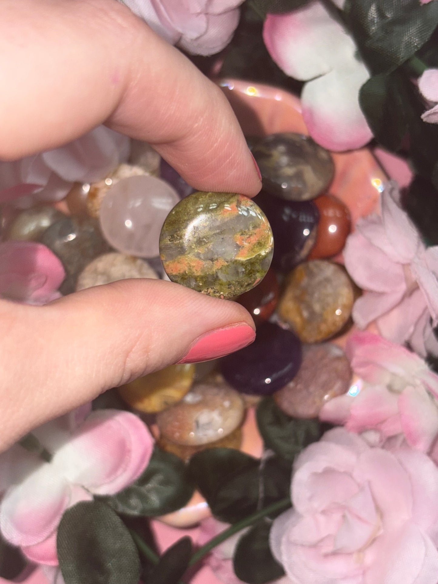Unakite Mini Palm Stones