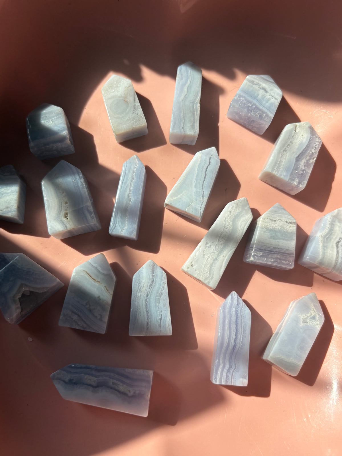 AAA Grade Small Blue Lace Agate Tower From South Africa