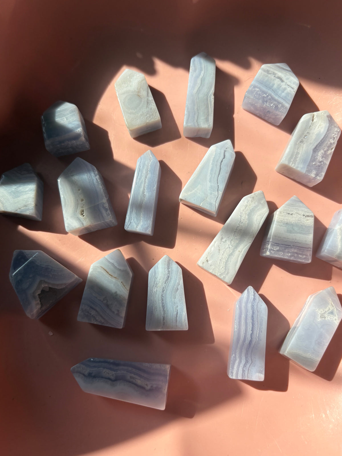 AAA Grade Small Blue Lace Agate Tower From South Africa