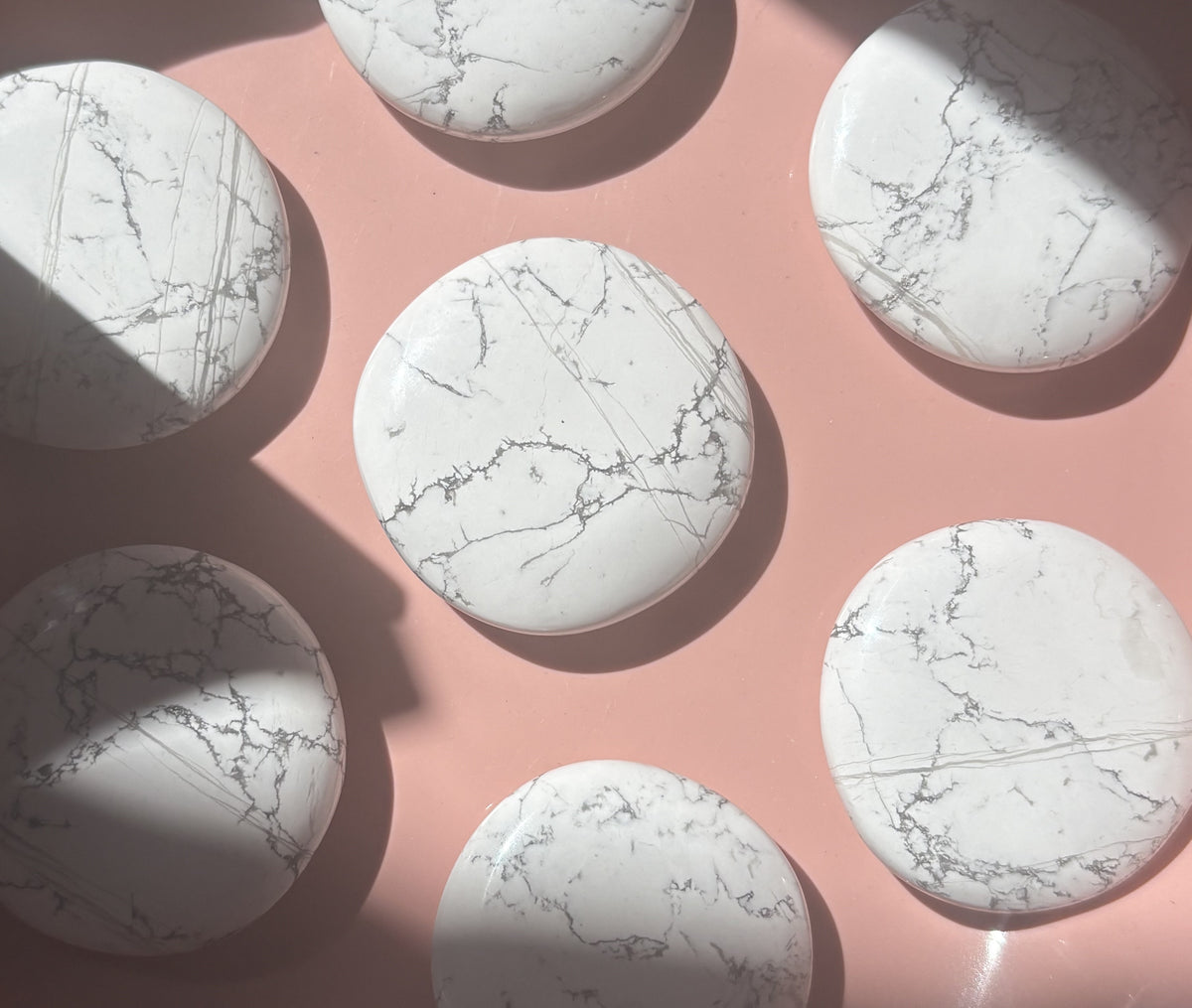 Large Howlite Flat Palm Stone