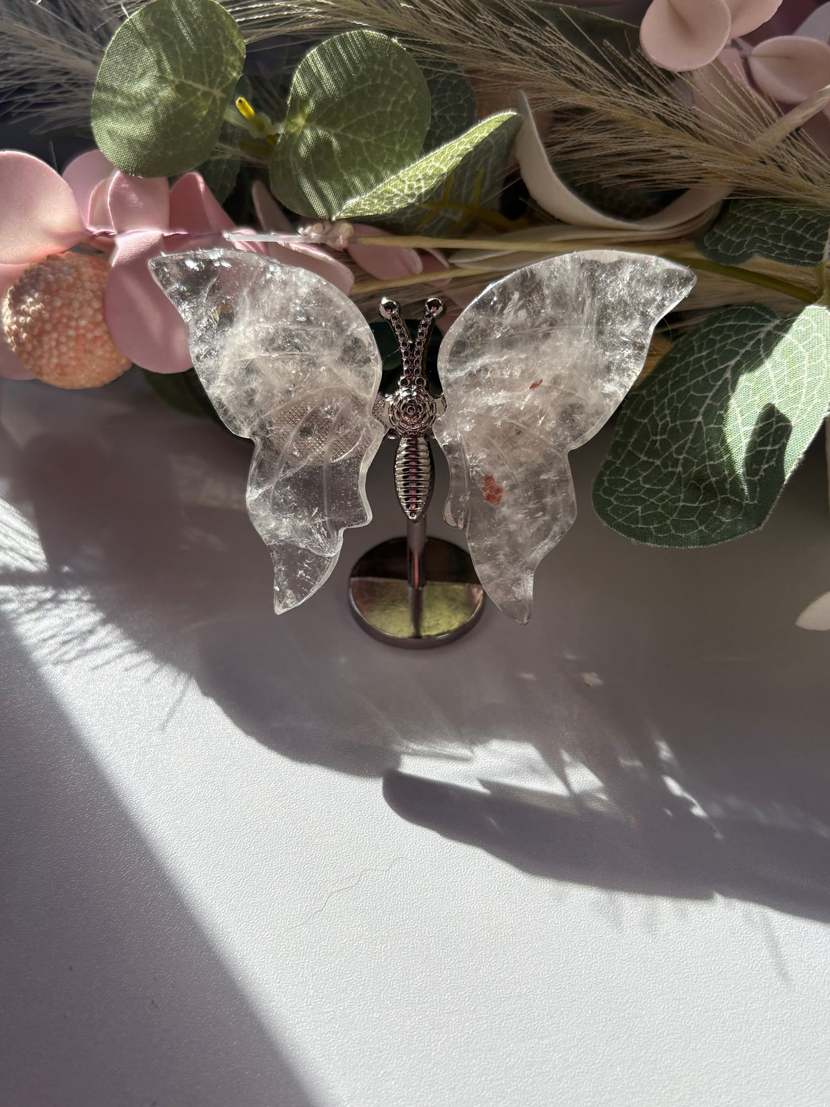 Clear Quartz Butterfly Crystal Carving – A Symbol of Transformation & Light