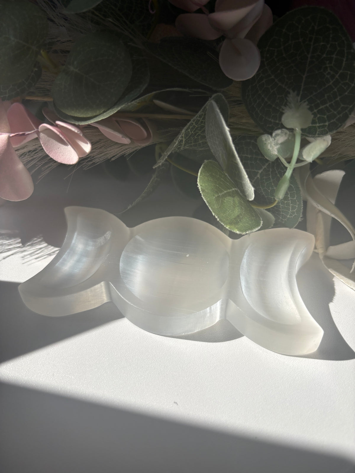 Selenite Triple Moon Bowl