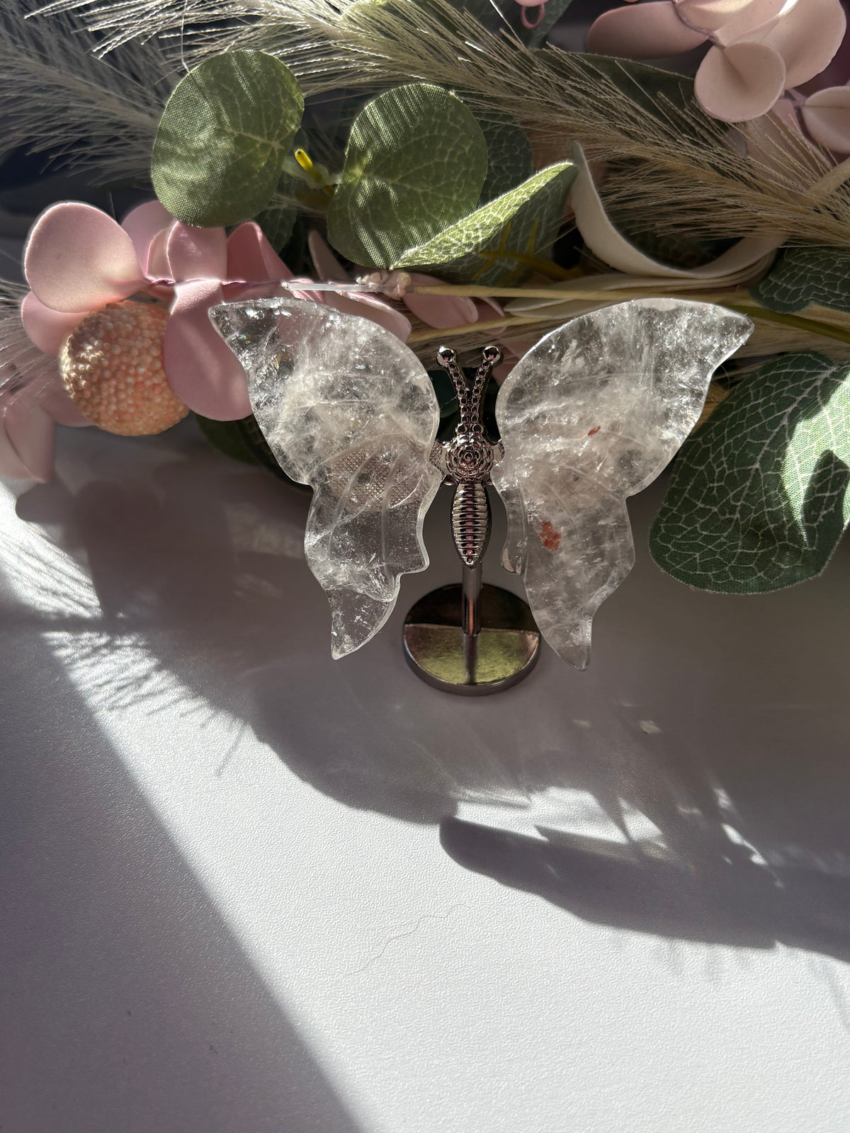 Clear Quartz Butterfly Crystal Carving – A Symbol of Transformation & Light
