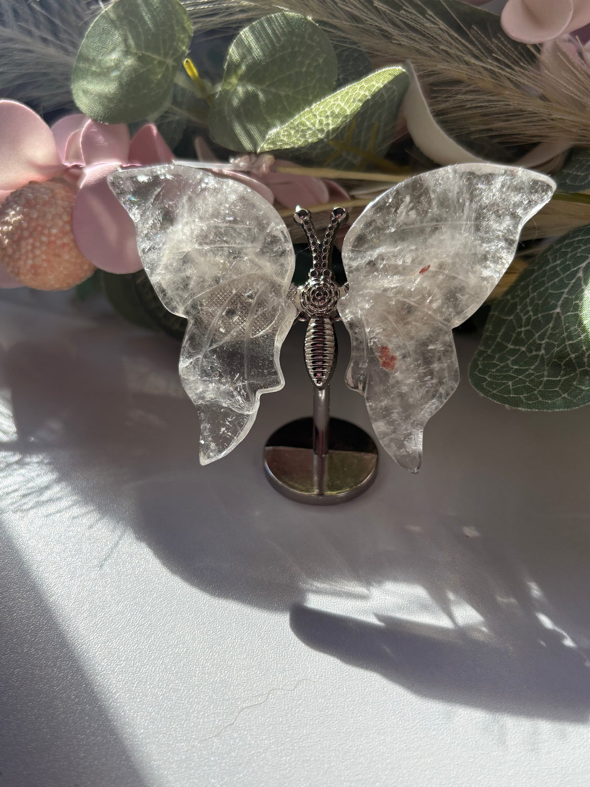Clear Quartz Butterfly Crystal Carving – A Symbol of Transformation & Light