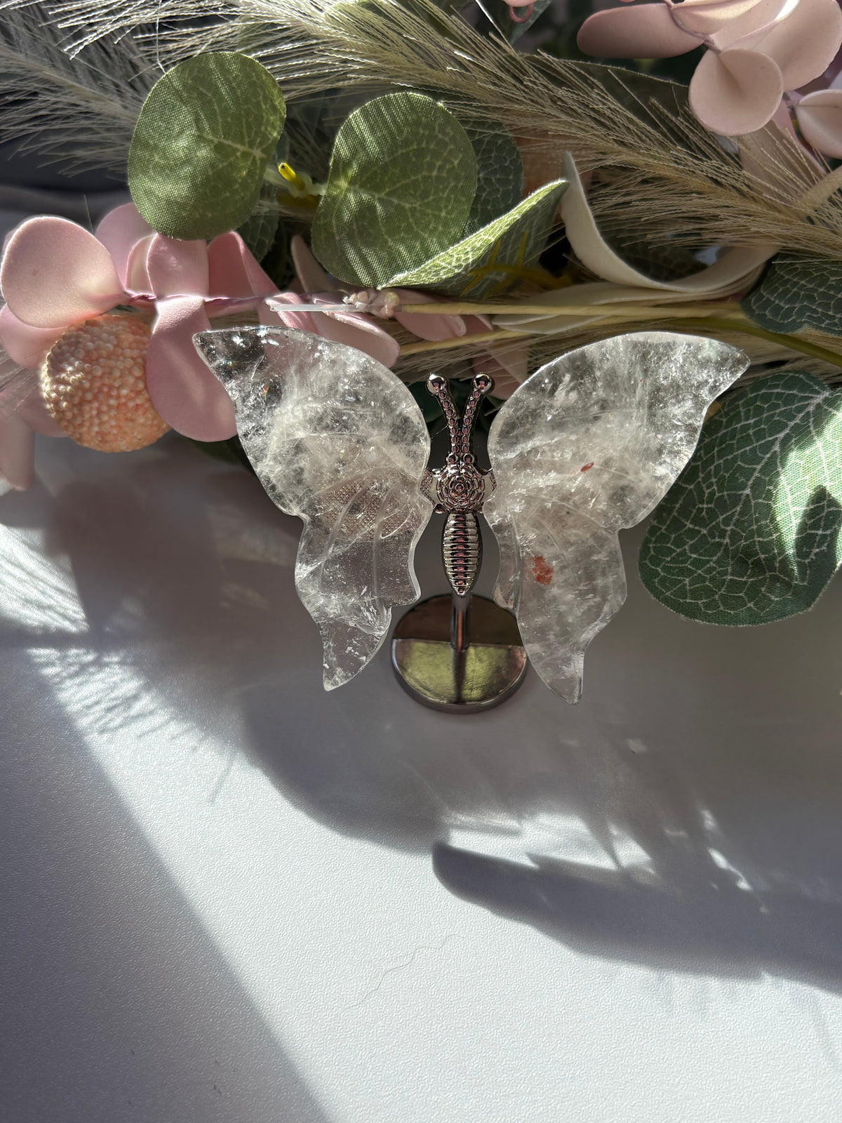 Clear Quartz Butterfly Crystal Carving – A Symbol of Transformation & Light