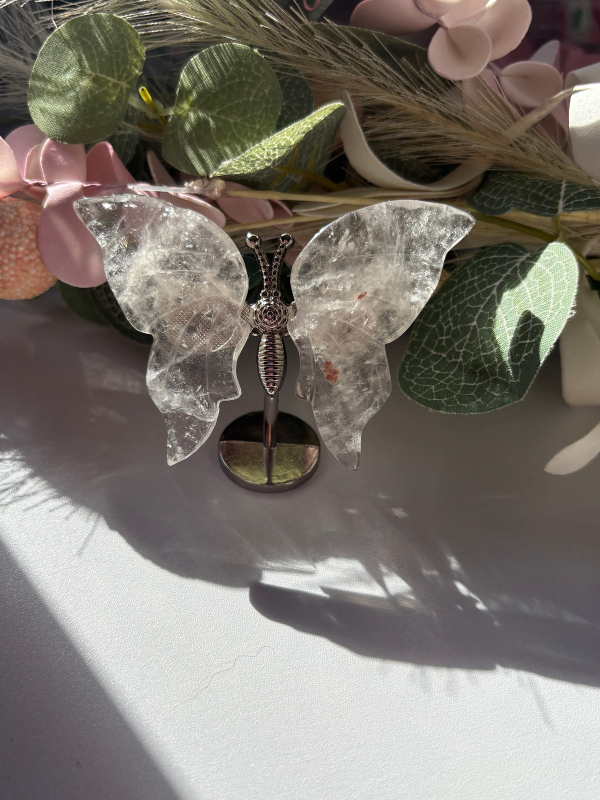 Clear Quartz Butterfly Crystal Carving – A Symbol of Transformation & Light