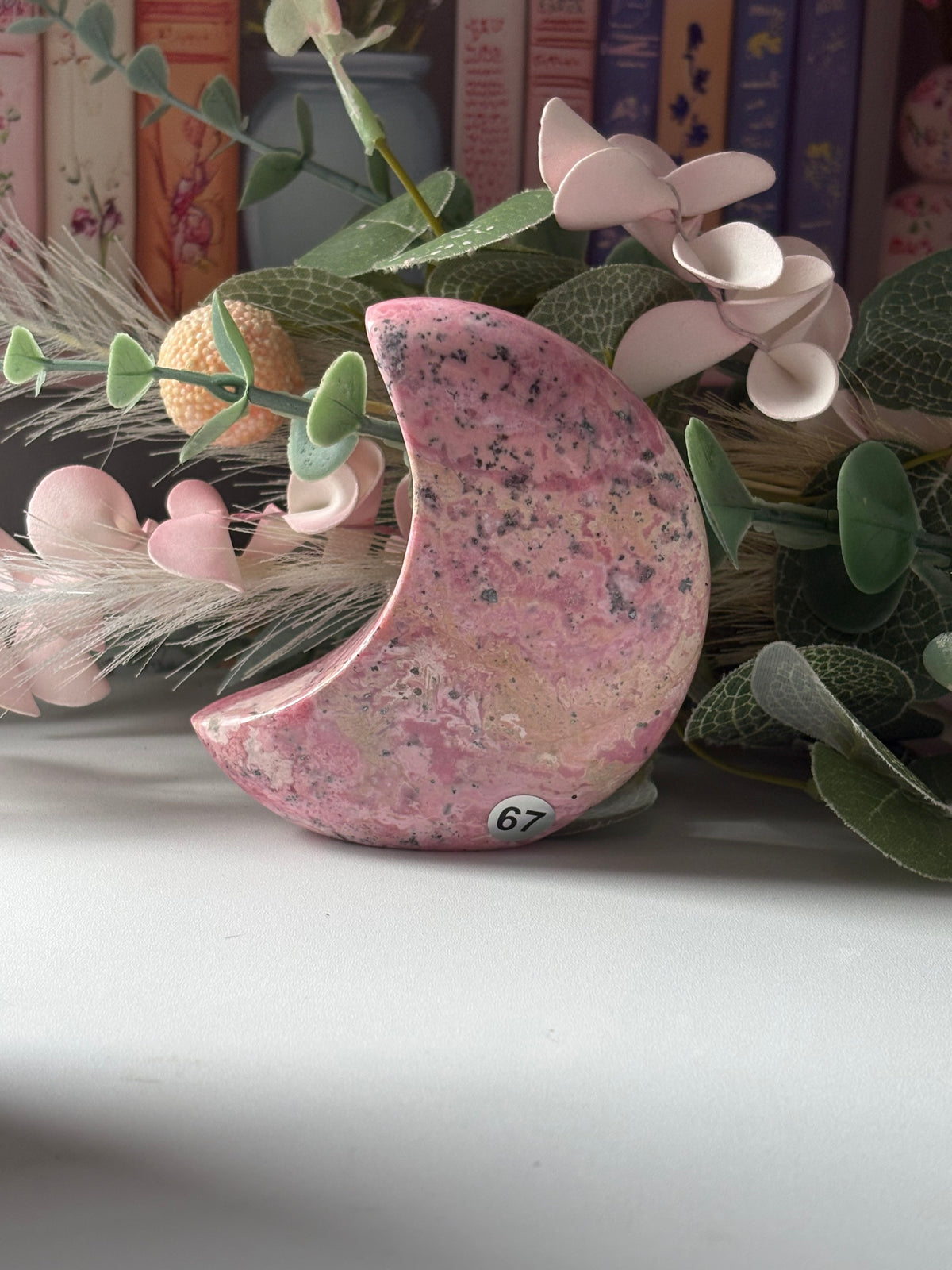 🌙 Peruvian Rhodonite Self-Standing Moons 🌙