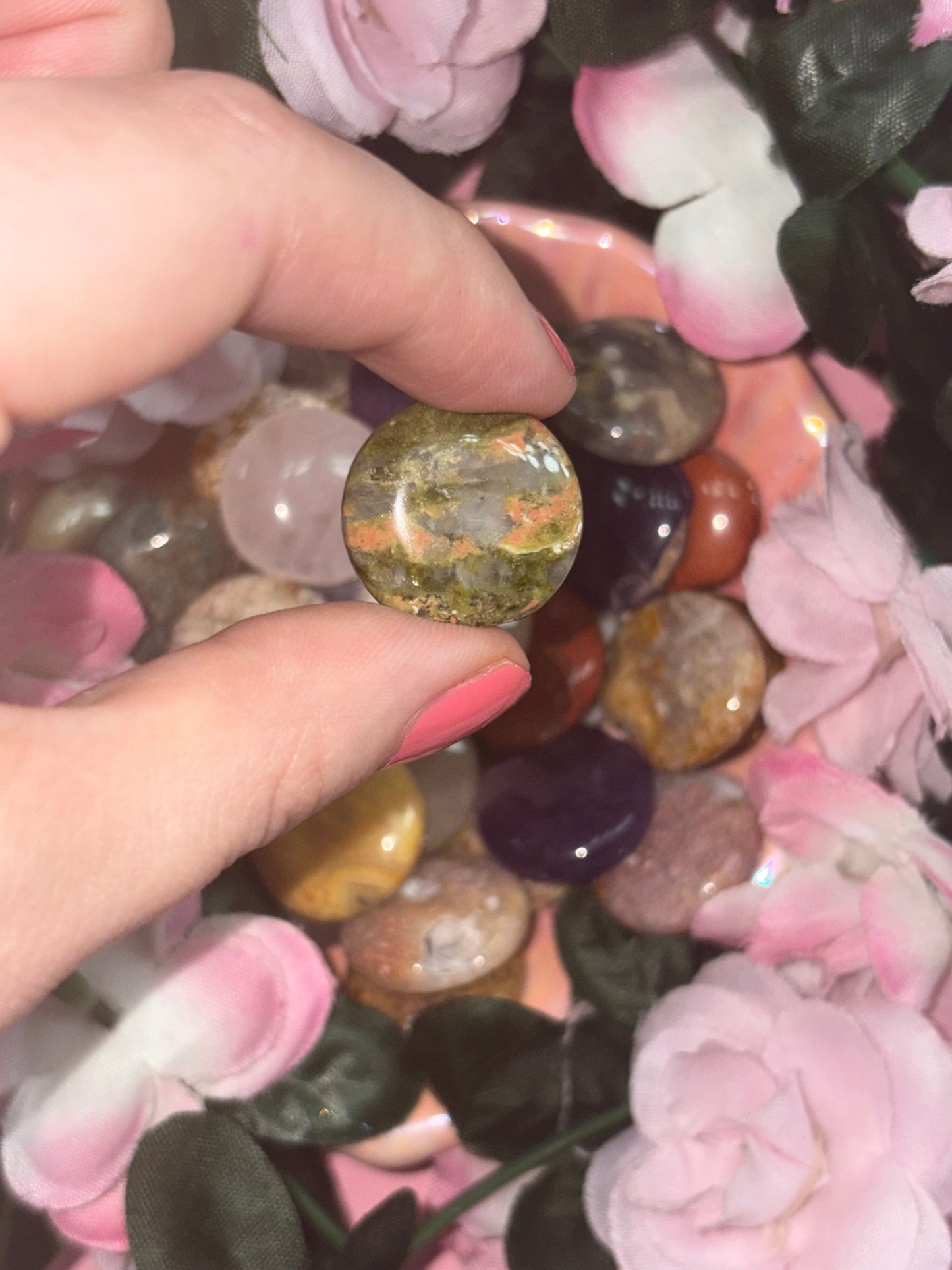 Unakite Mini Palm Stones