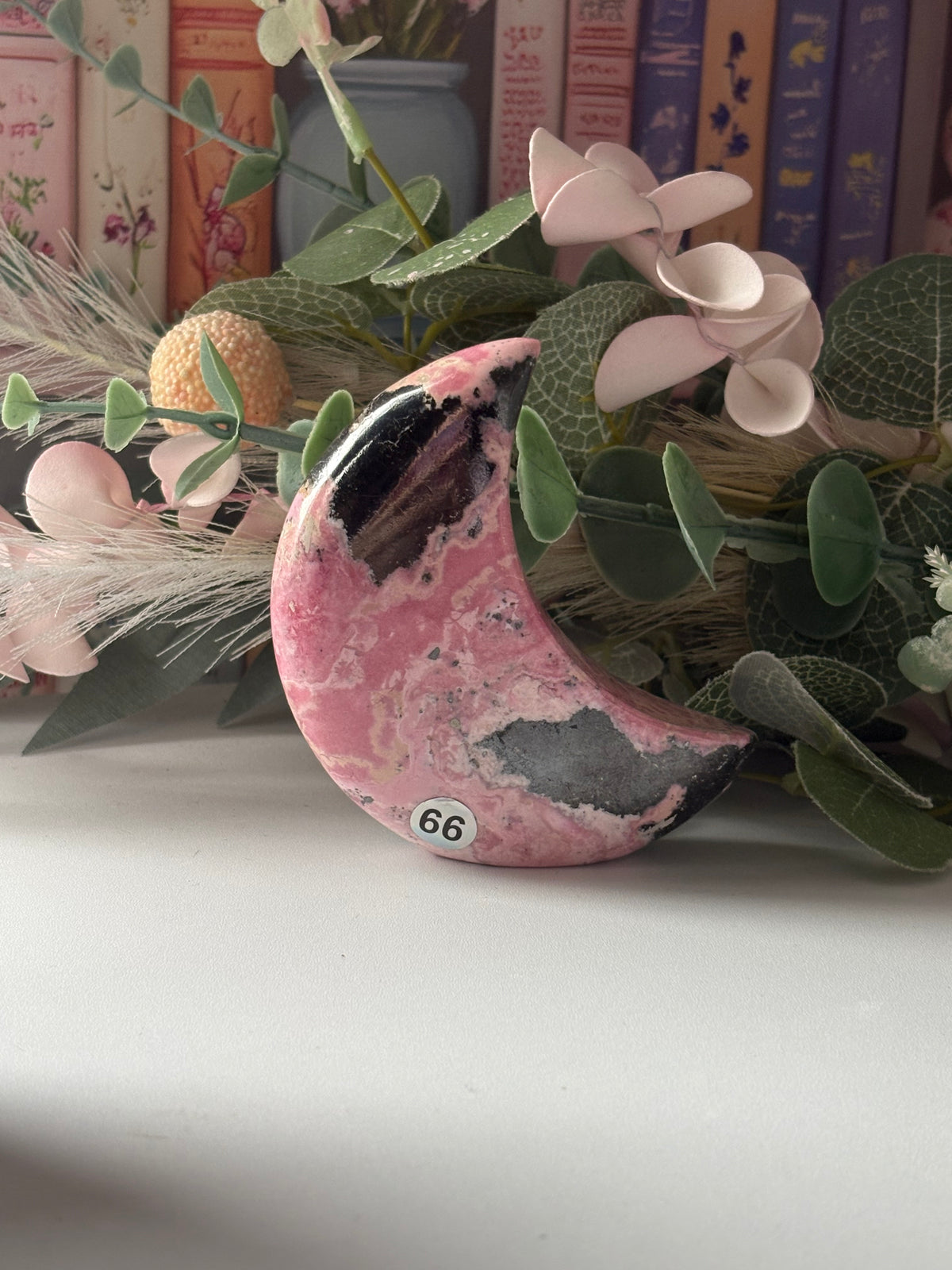 🌙 Peruvian Rhodonite Self-Standing Moons 🌙