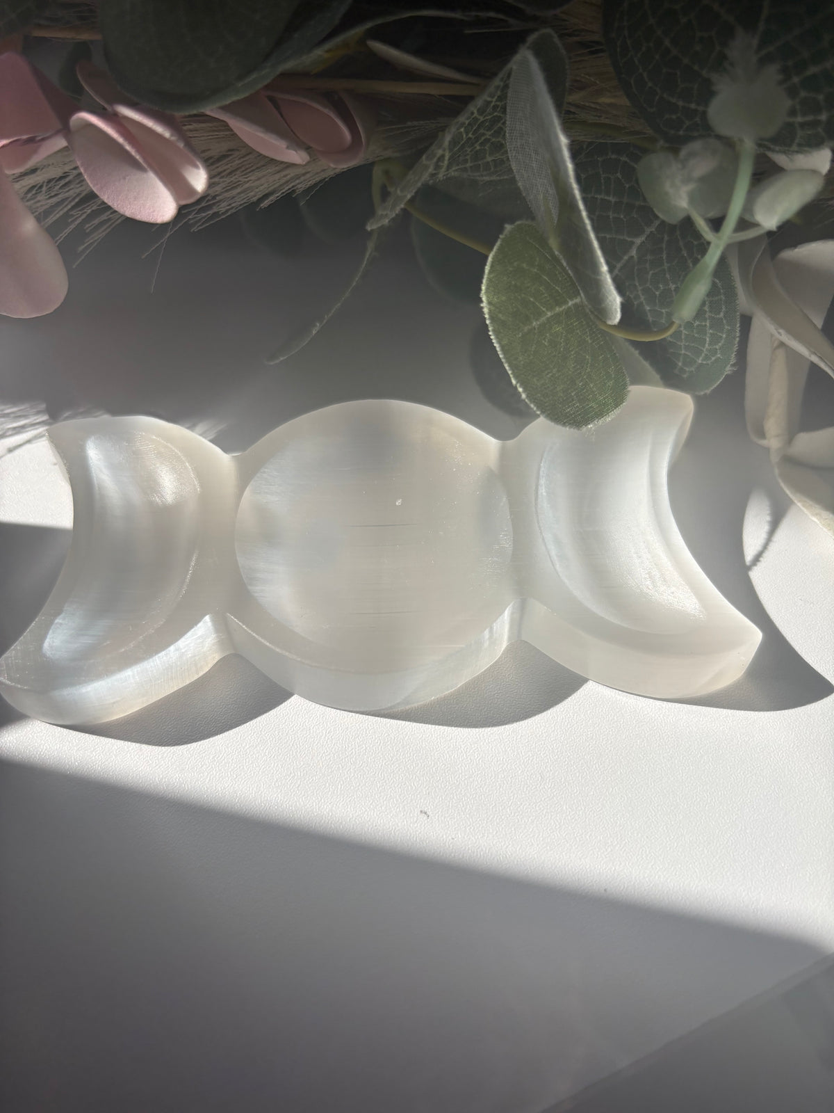 Selenite Triple Moon Bowl