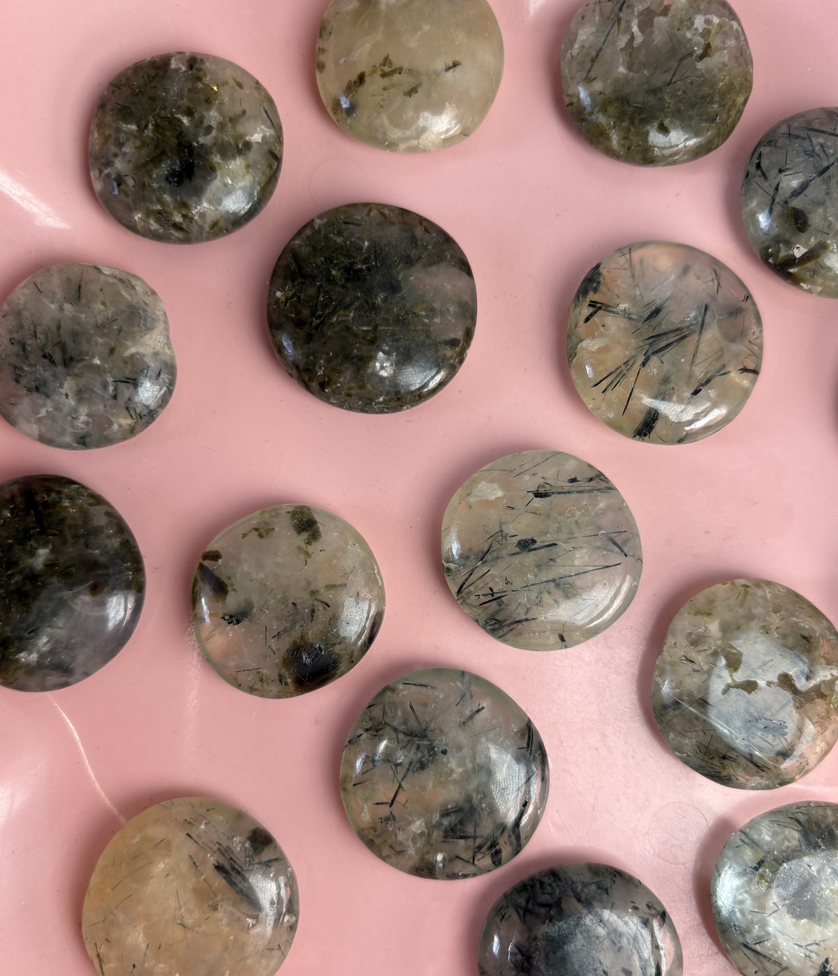 💚 Mini Prehnite Flat Stone – Natural Green Crystal 💚
