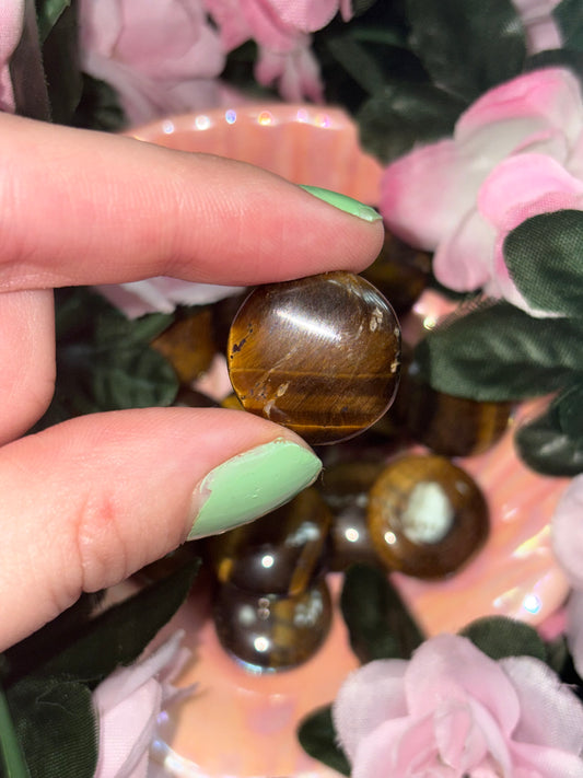 Mini Tigers Eye Palm Stone
