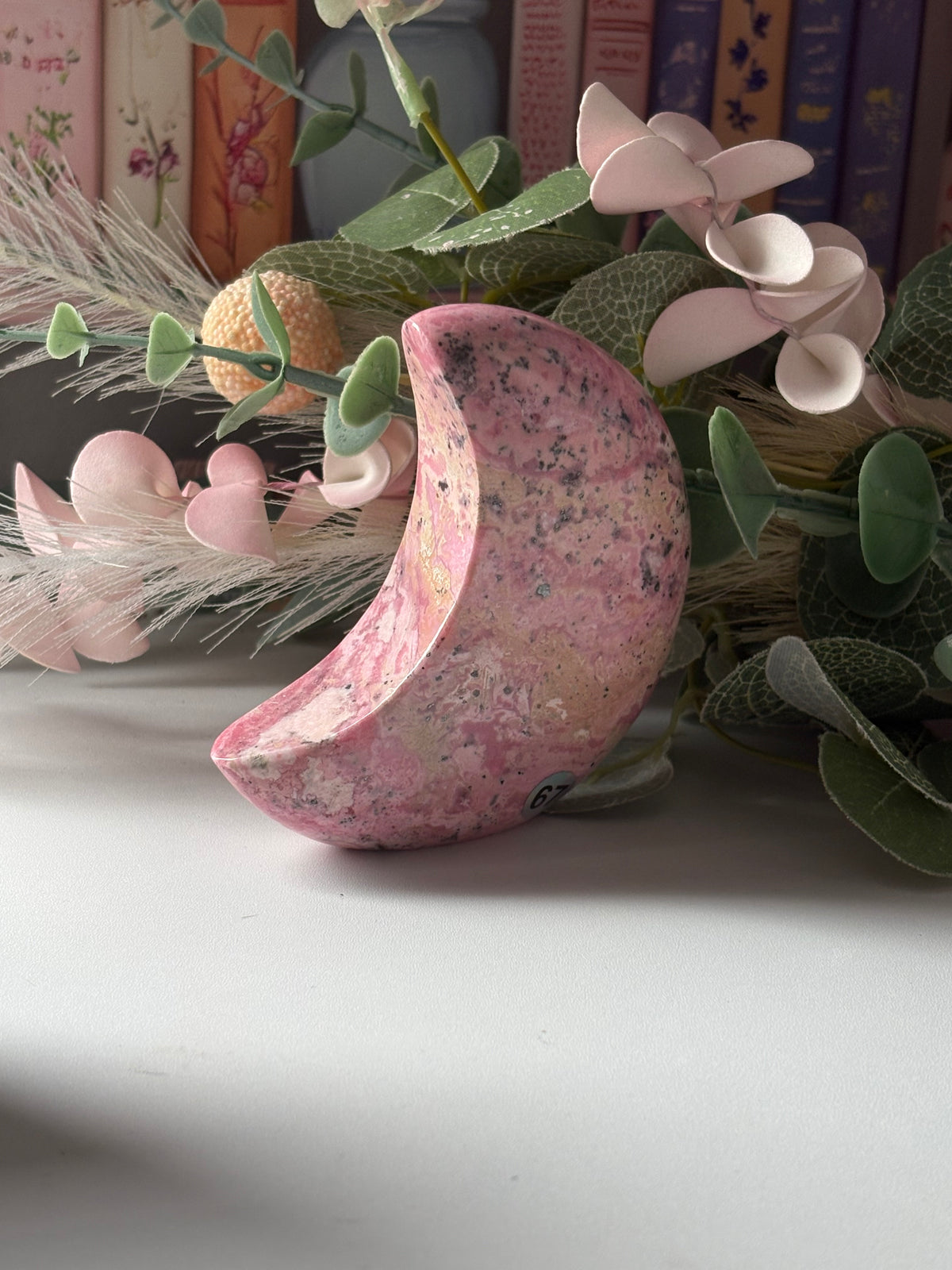 🌙 Peruvian Rhodonite Self-Standing Moons 🌙