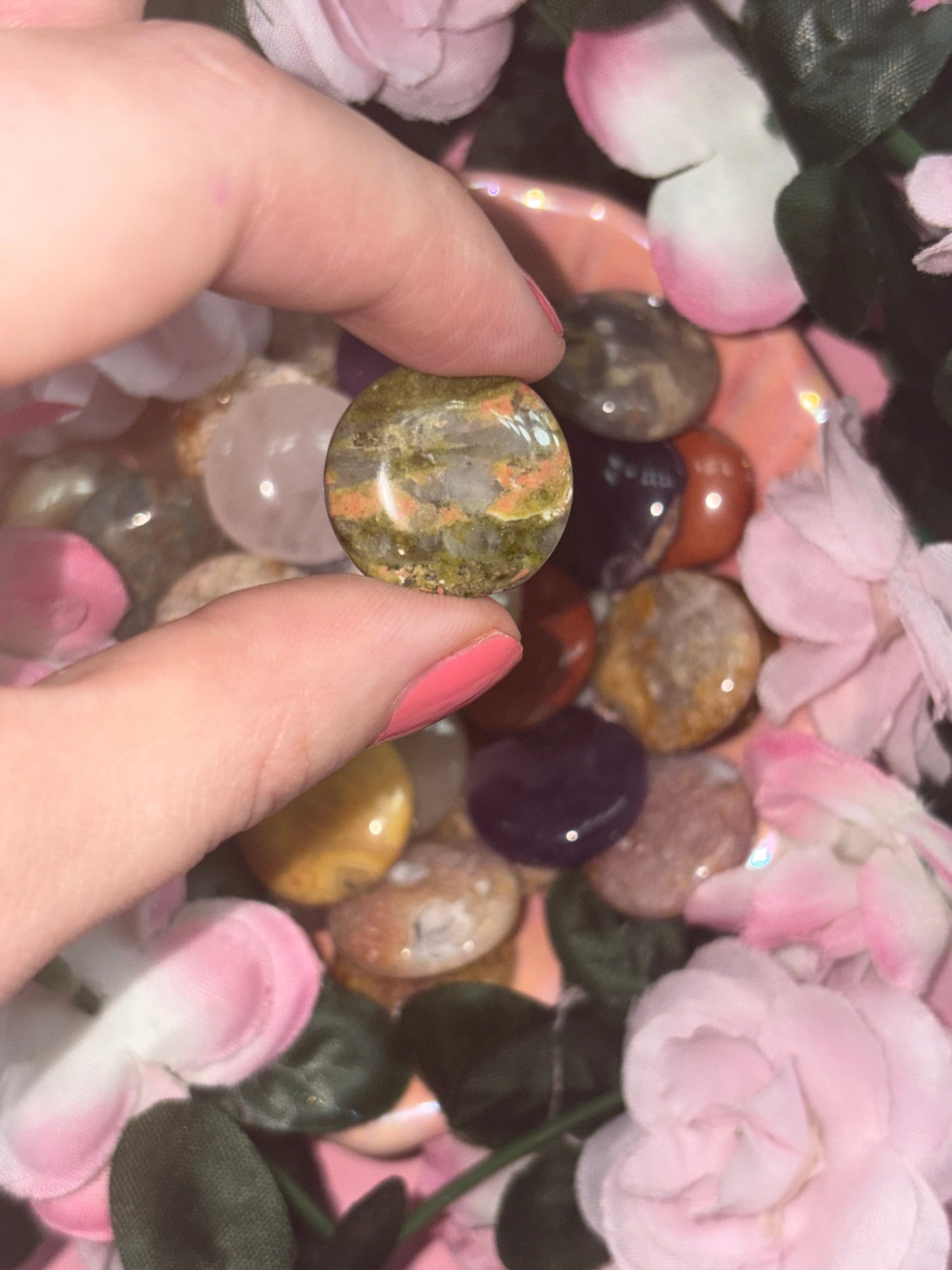 Unakite Mini Palm Stones