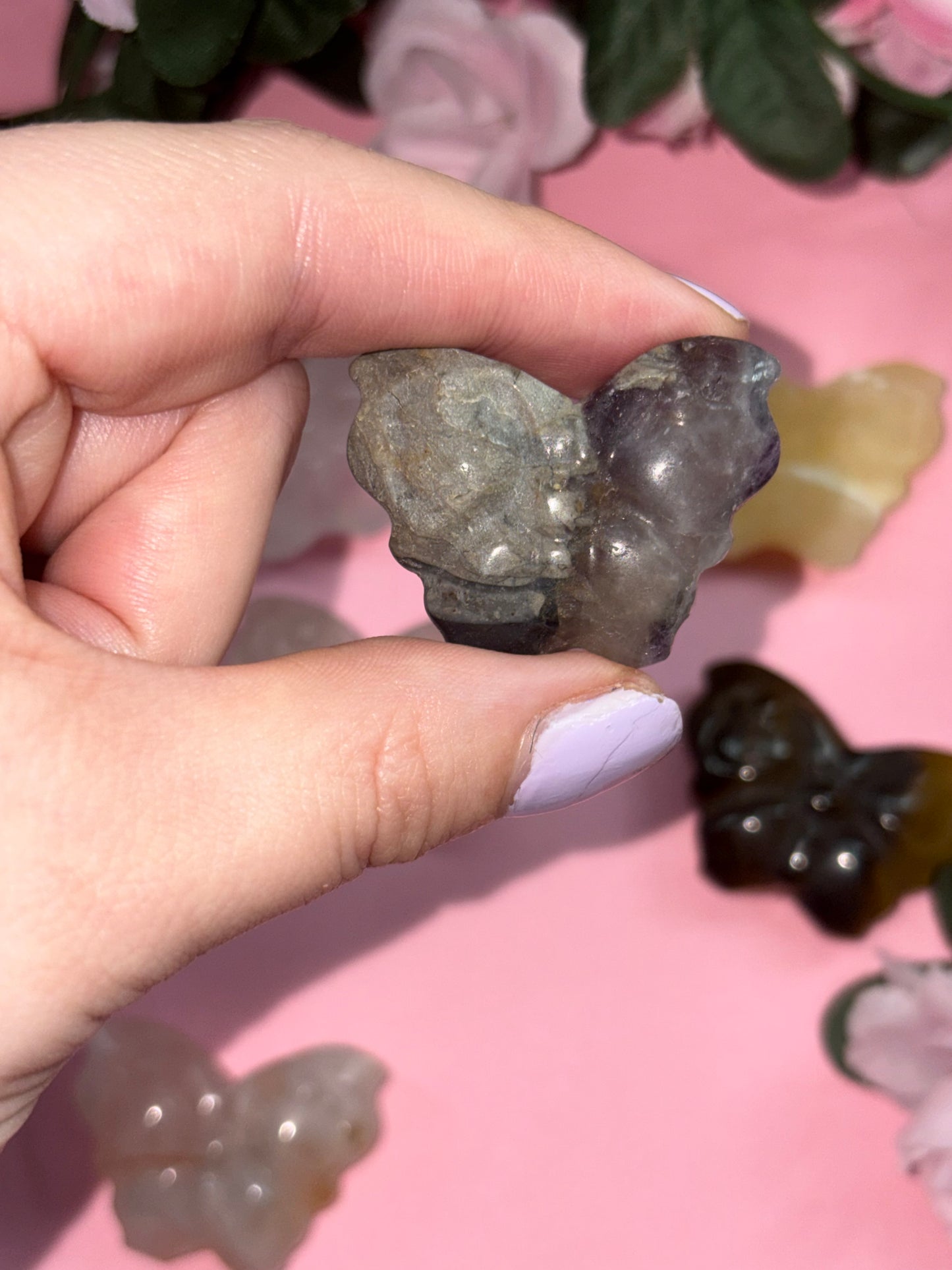 Amethyst Crystal Butterfly Carving