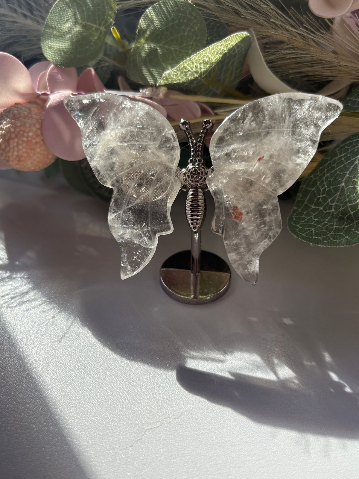 Clear Quartz Butterfly Crystal Carving – A Symbol of Transformation & Light