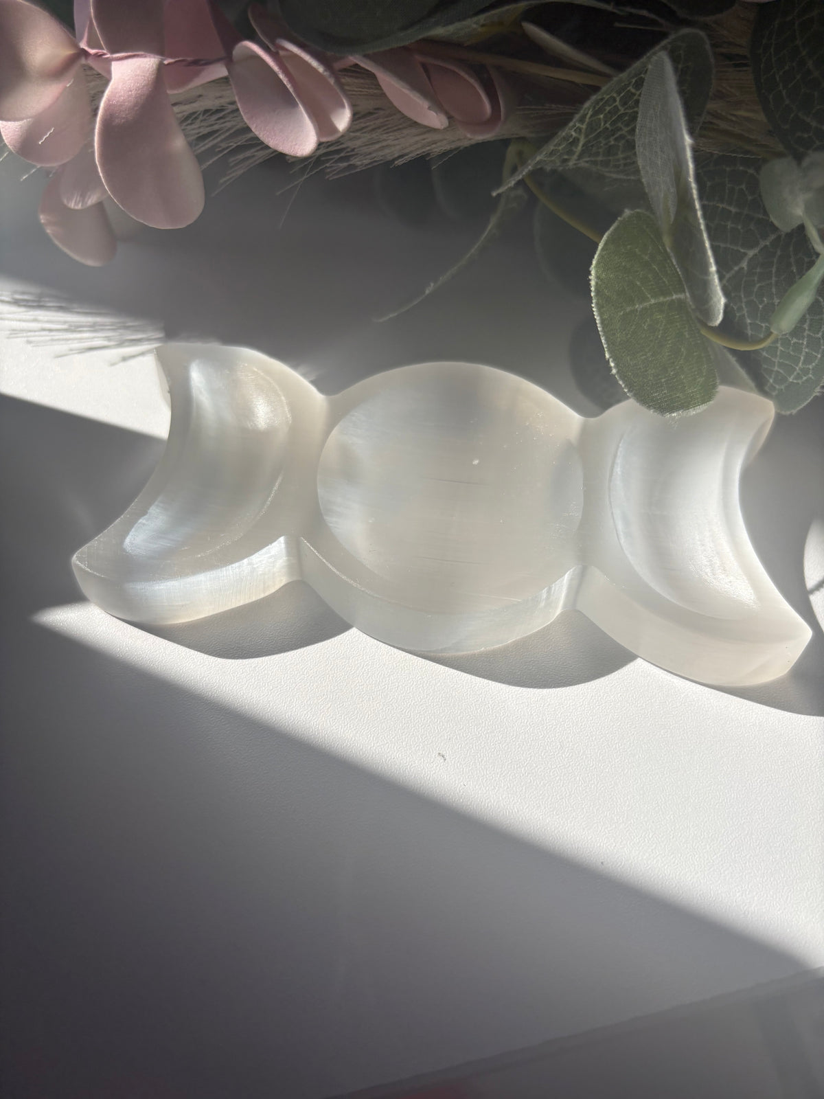 Selenite Triple Moon Bowl