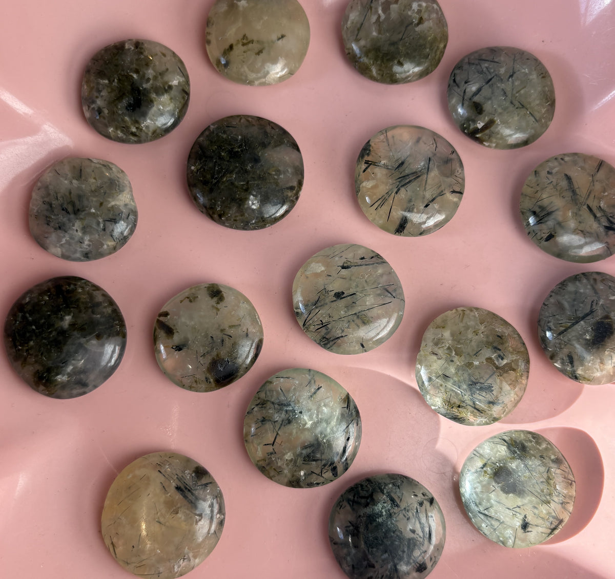 💚 Mini Prehnite Flat Stone – Natural Green Crystal 💚