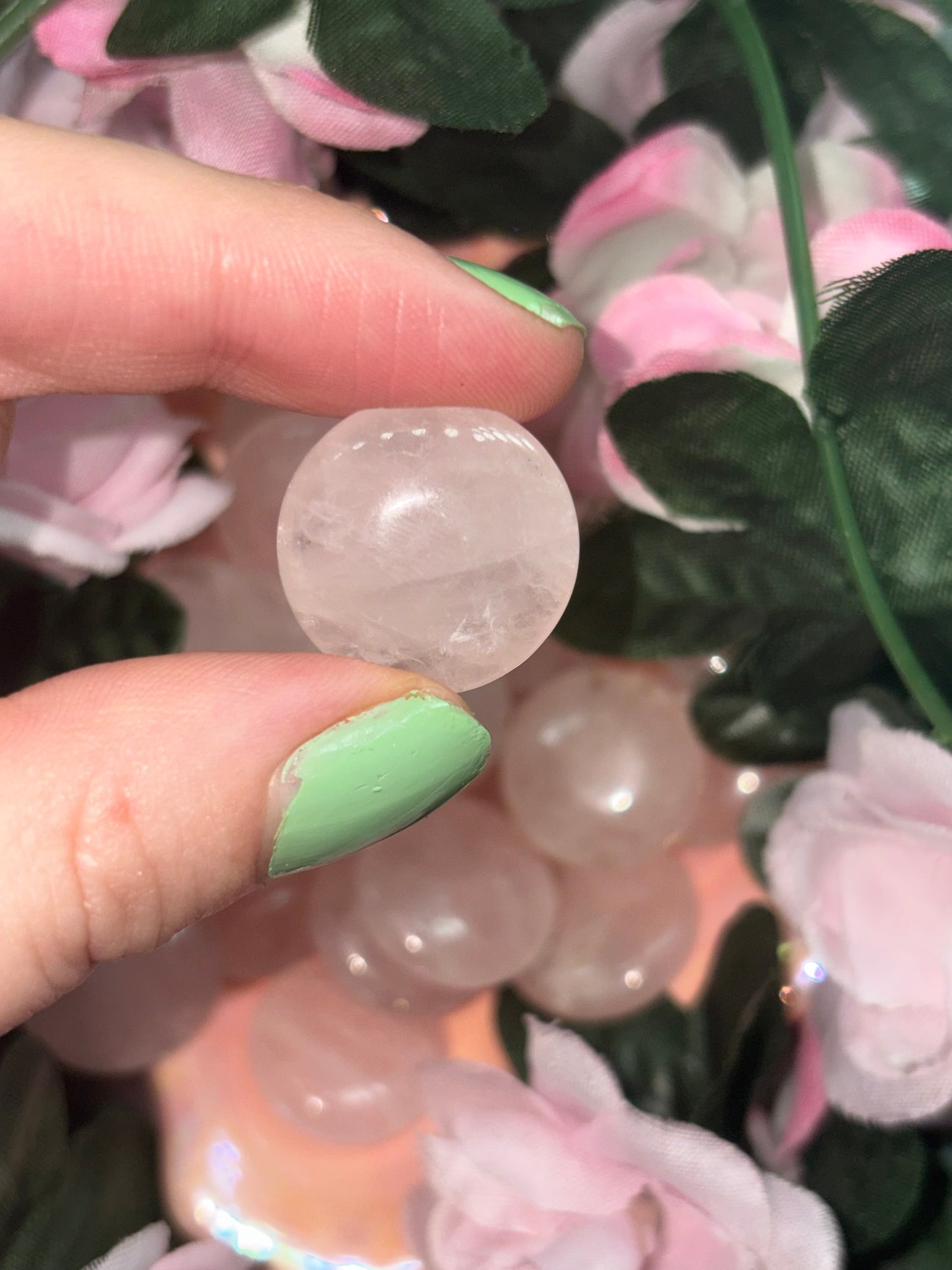 Mini Rose Quartz Palm Stone