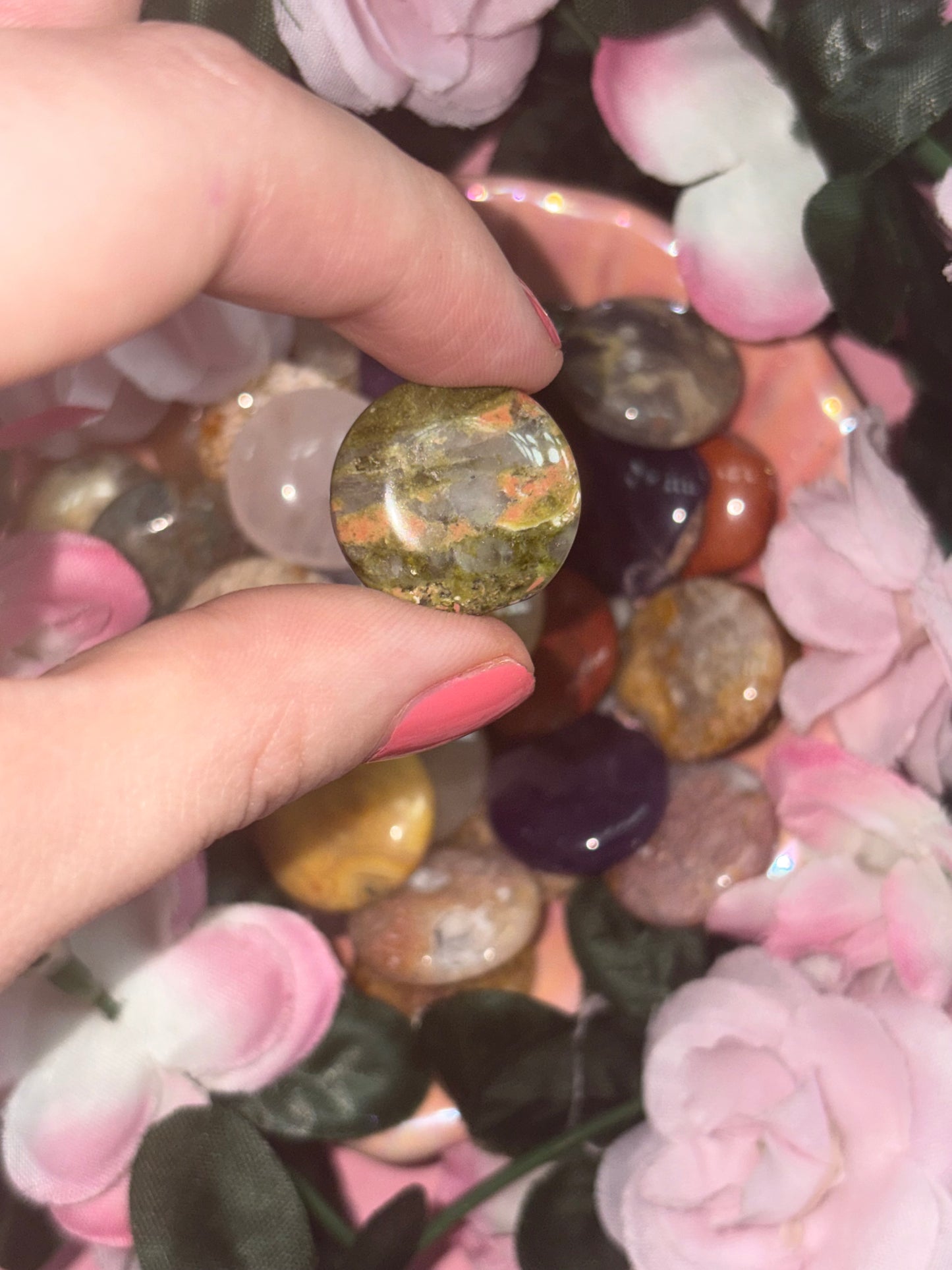Unakite Mini Palm Stones