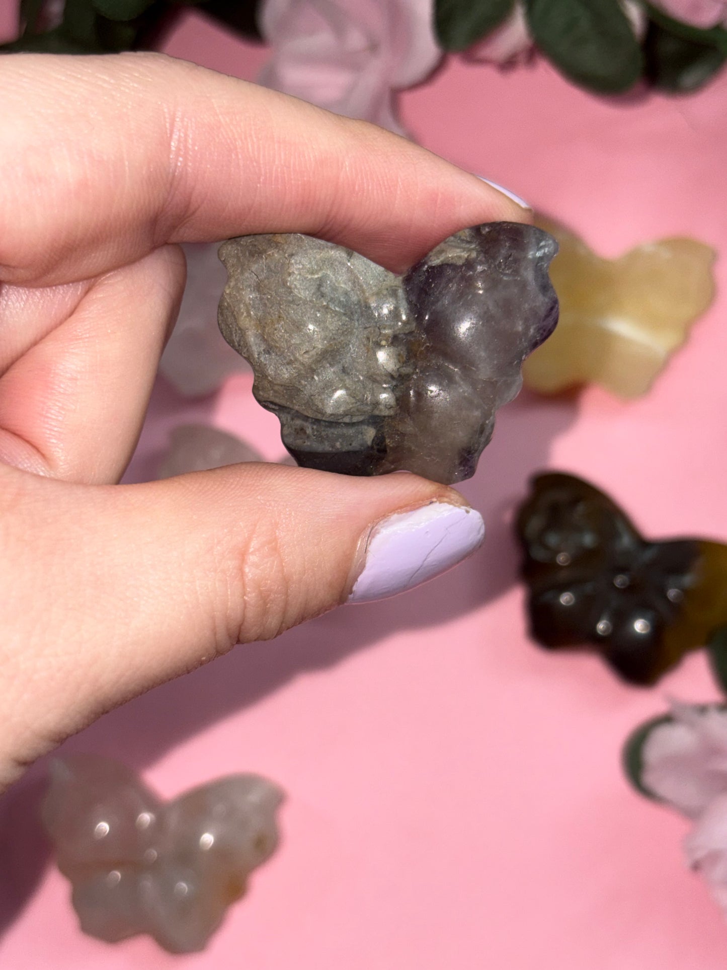 Amethyst Crystal Butterfly Carving