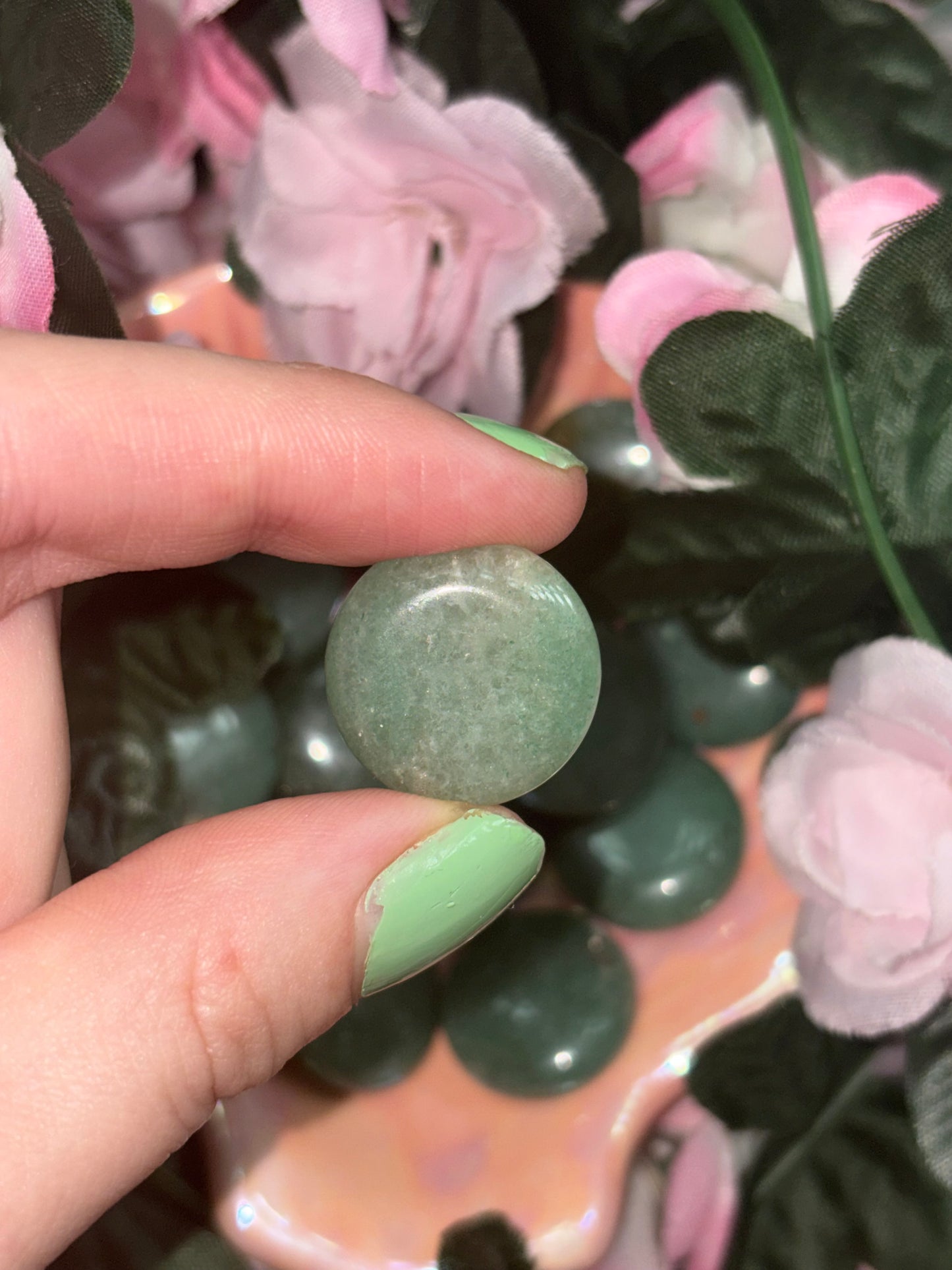 Mini Green Aventurine Palm Stone