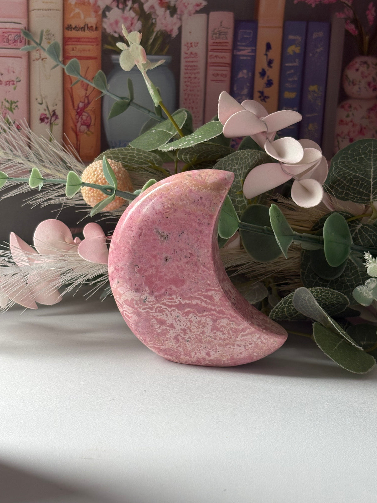 🌙 Peruvian Rhodonite Self-Standing Moons 🌙