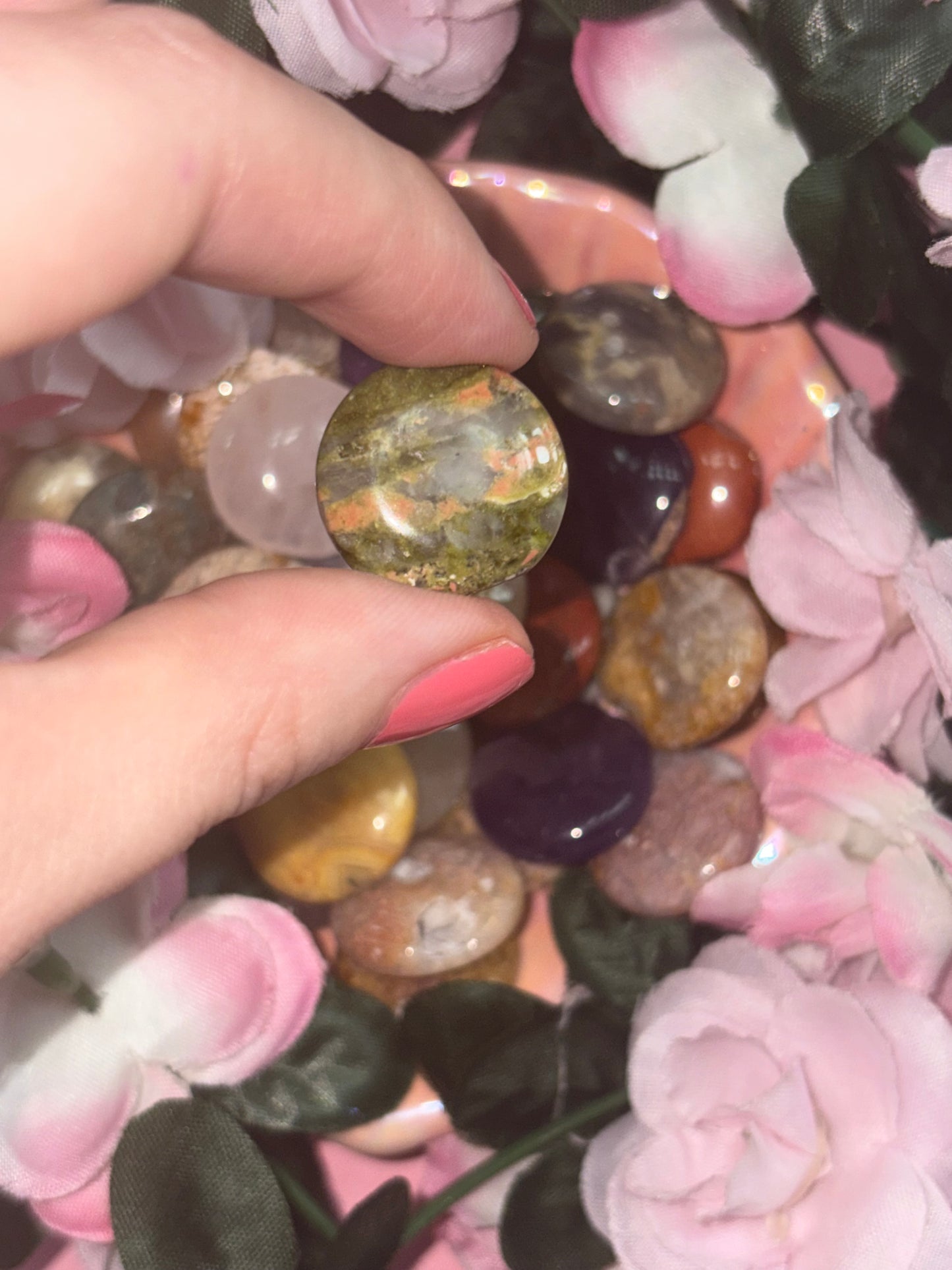 Unakite Mini Palm Stones