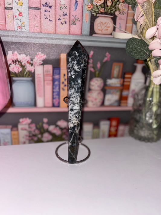 Moss Agate Wand Carving "Stone of Nurturing"