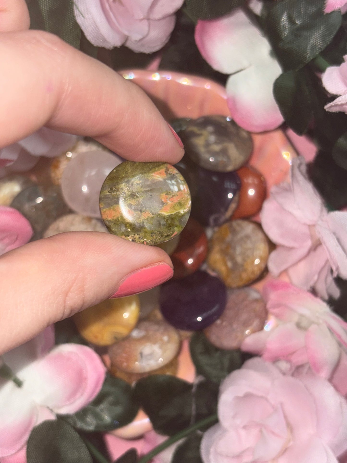 Unakite Mini Palm Stones