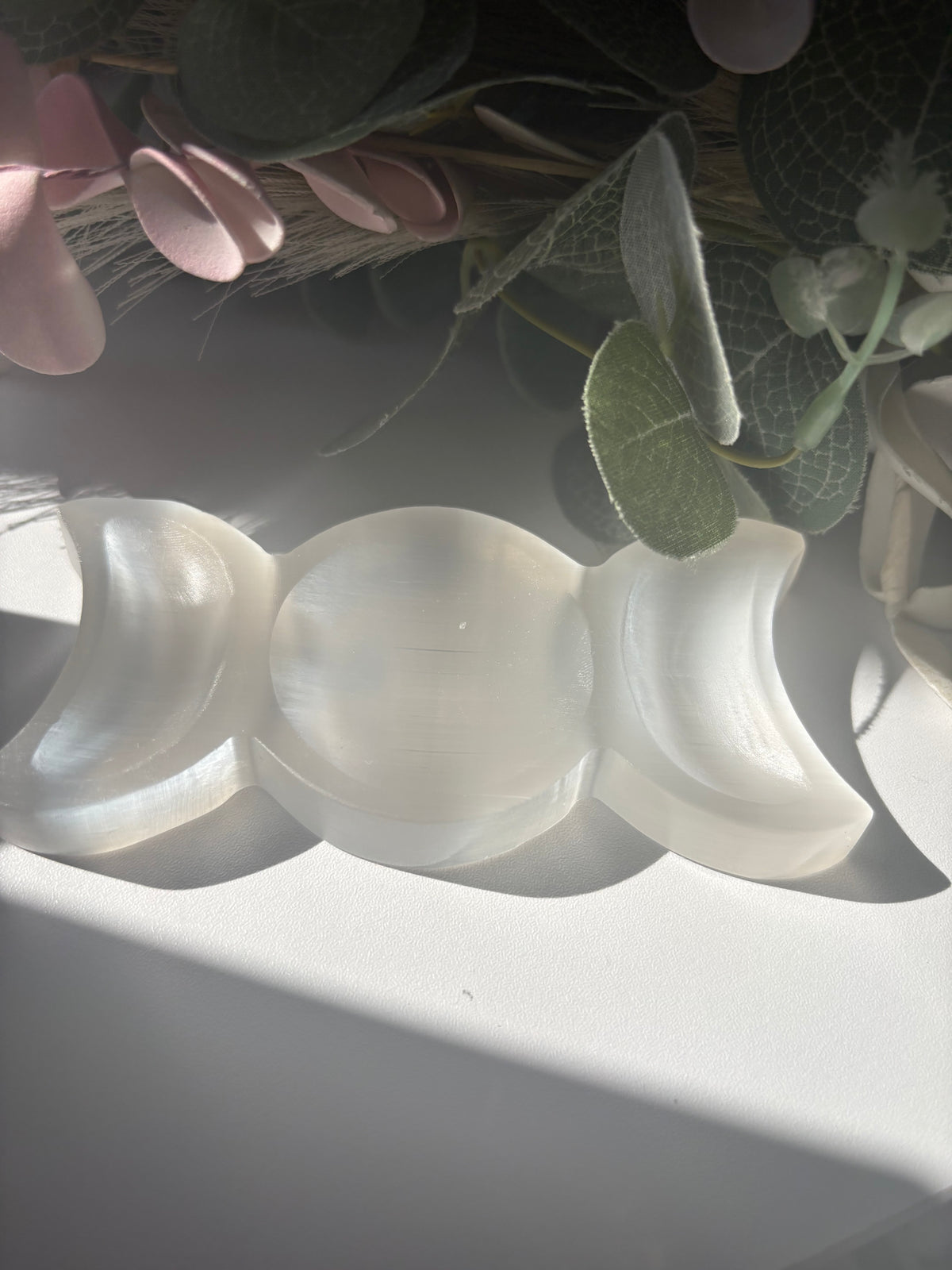 Selenite Triple Moon Bowl