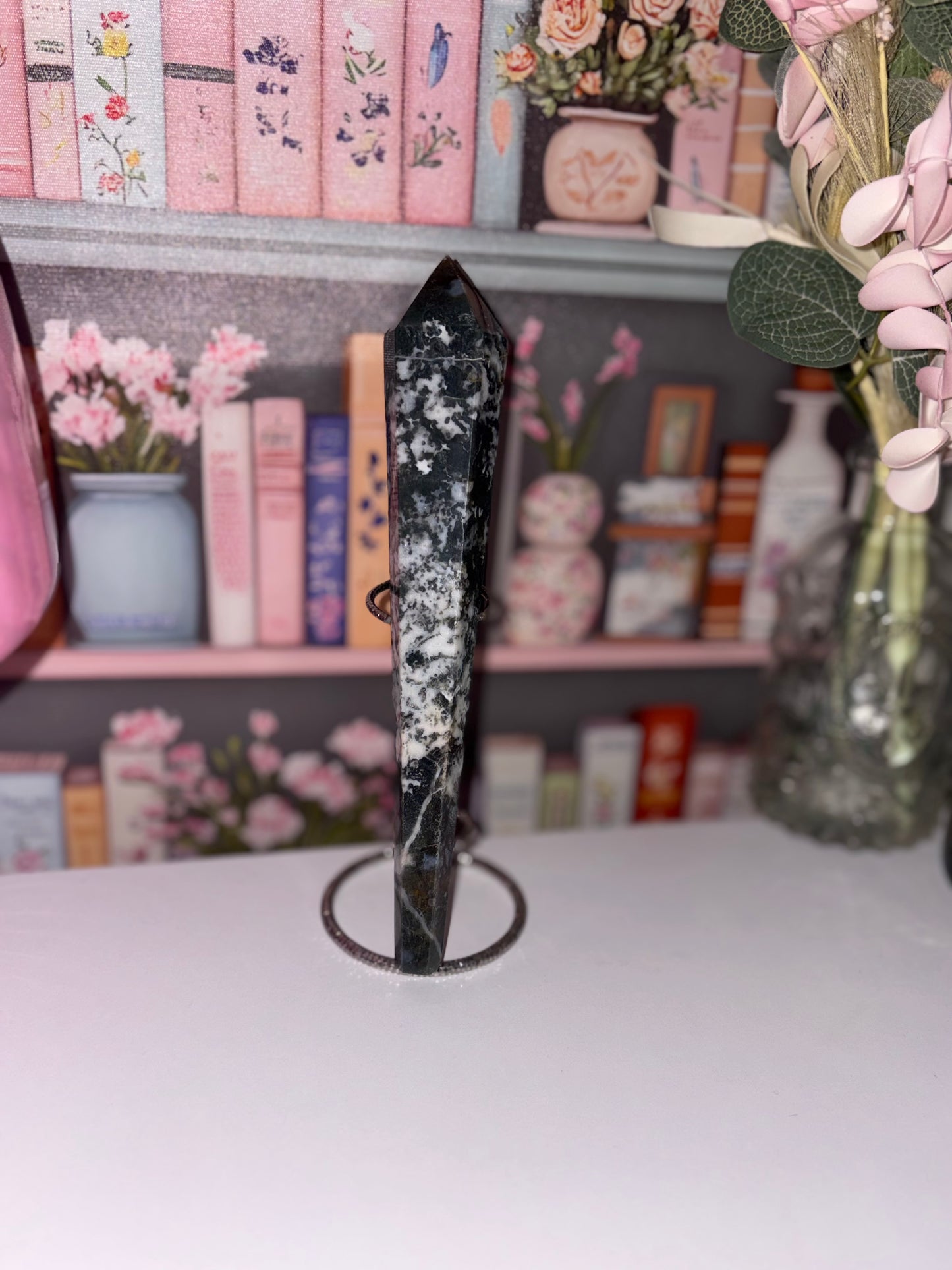 Moss Agate Wand Carving "Stone of Nurturing"