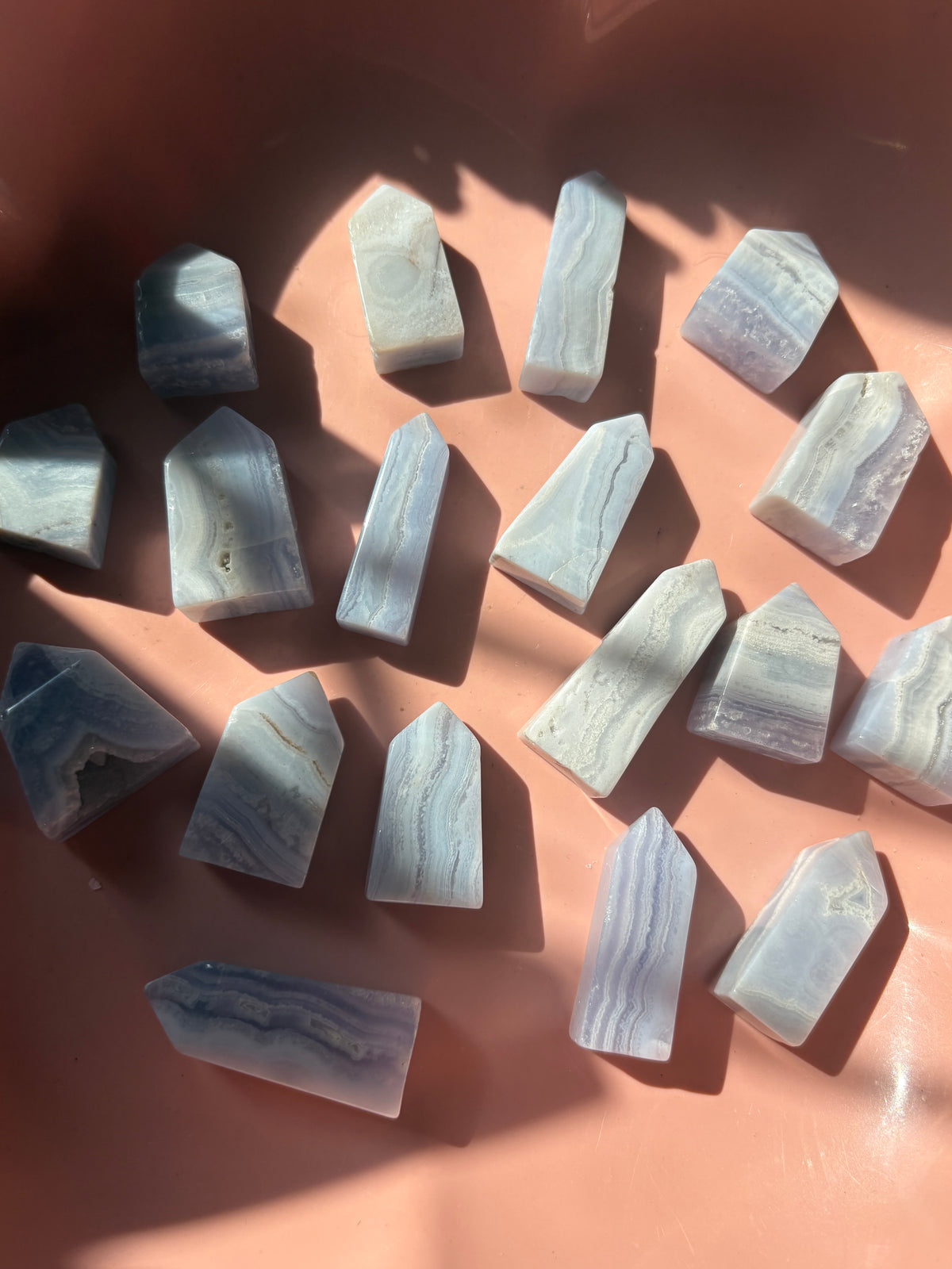 AAA Grade Small Blue Lace Agate Tower From South Africa